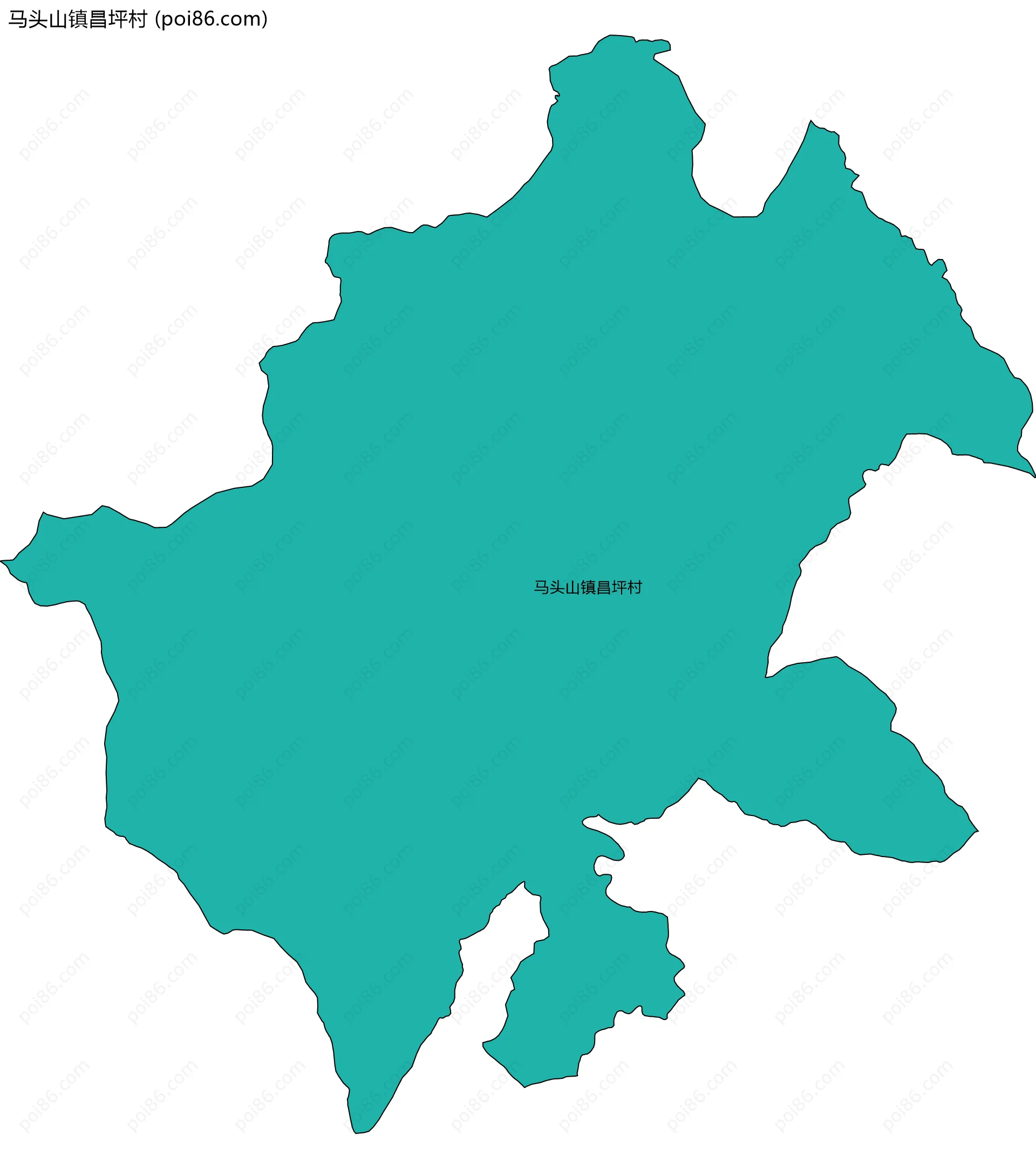 马头山镇昌坪村边界地图