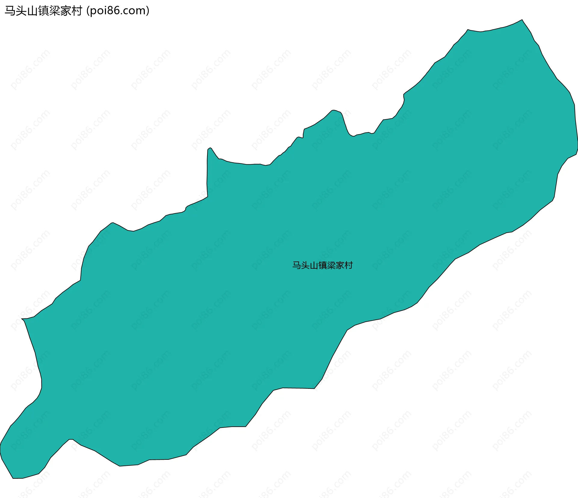 马头山镇梁家村边界地图