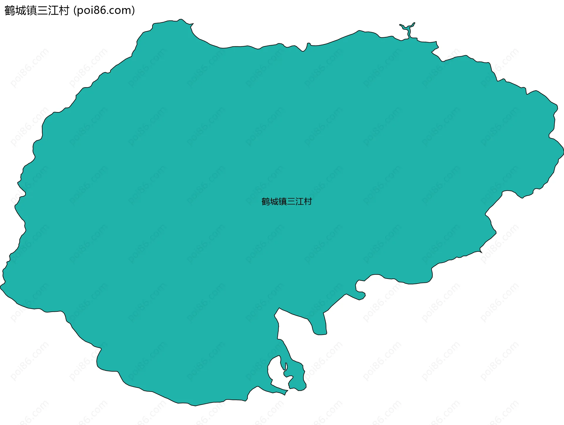 鹤城镇三江村边界地图