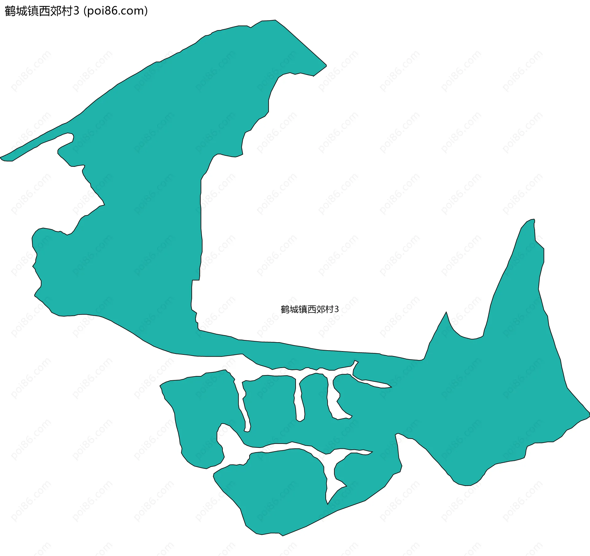 鹤城镇西郊村3边界地图