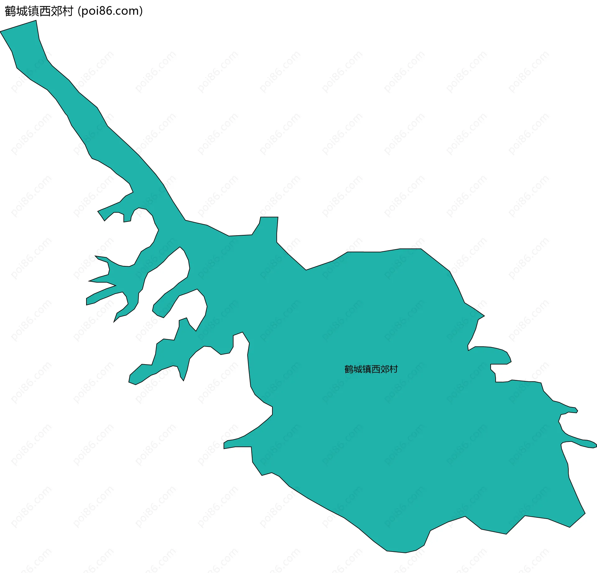 鹤城镇西郊村边界地图