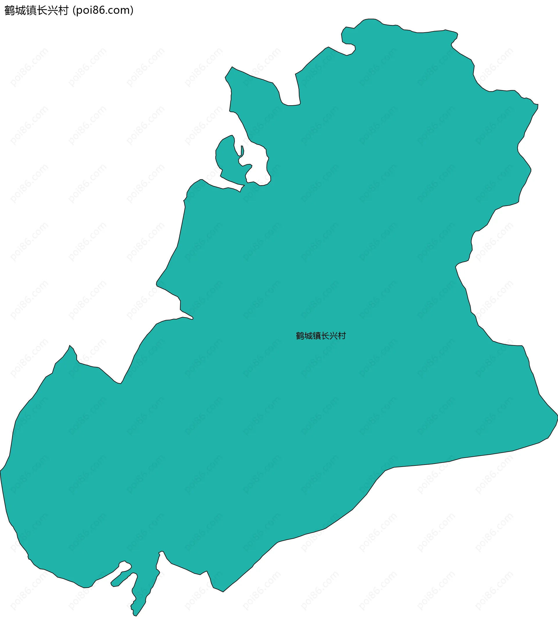鹤城镇长兴村边界地图