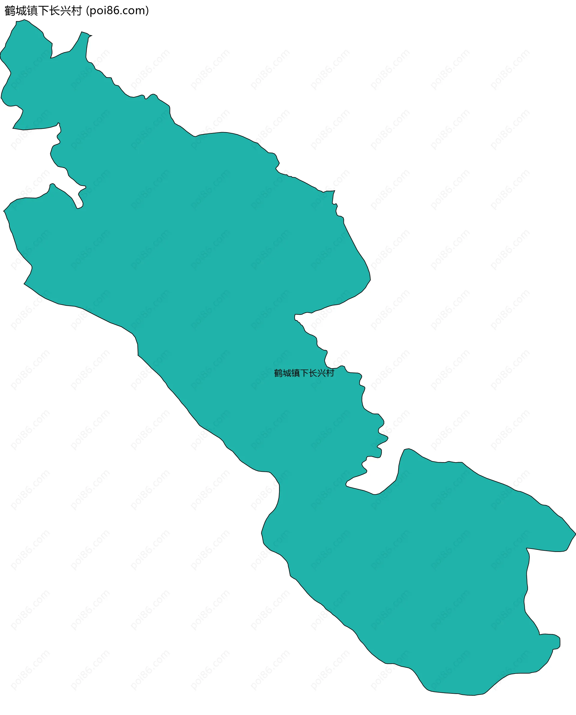 鹤城镇下长兴村边界地图