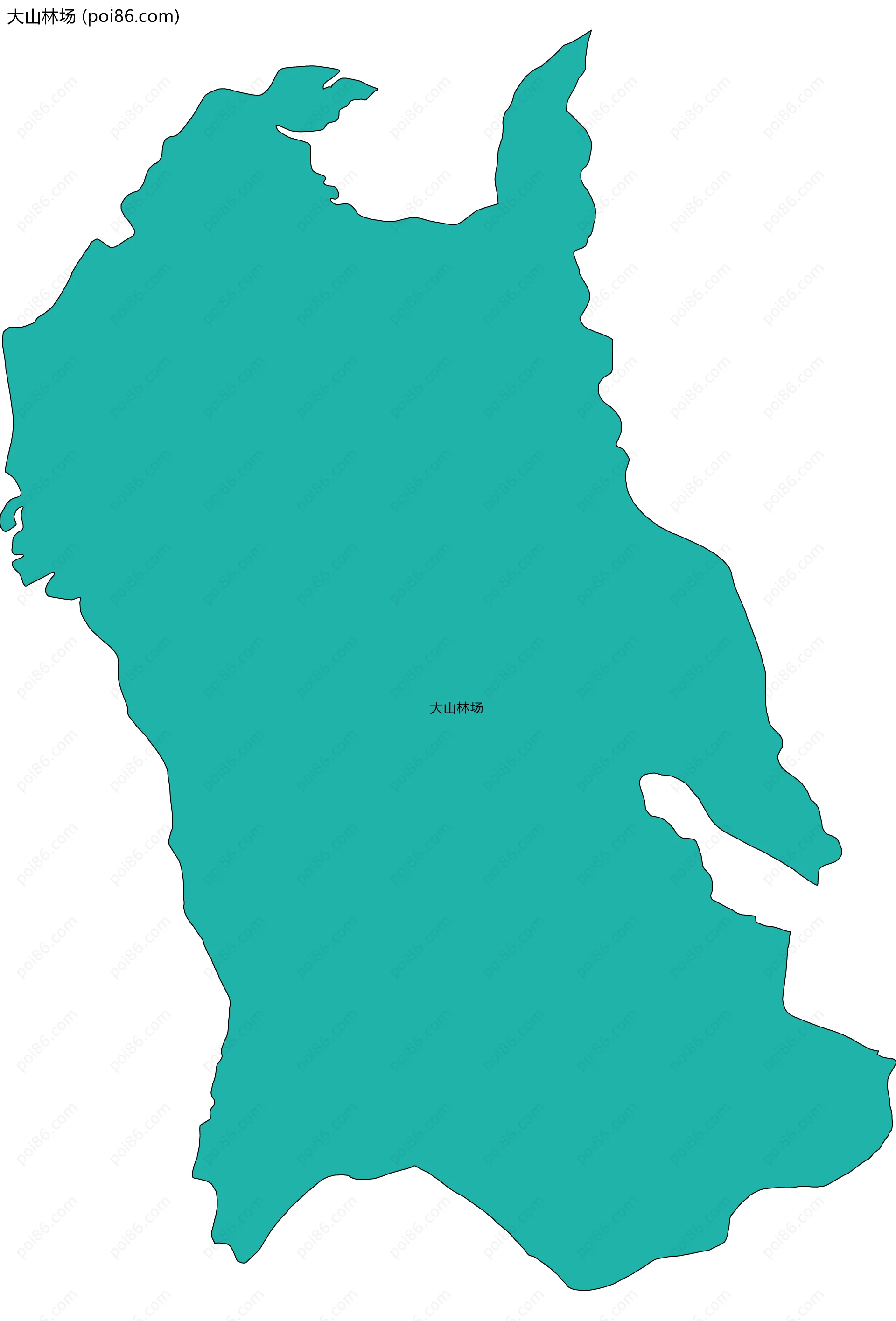 大山林场边界地图(五级行政区划)