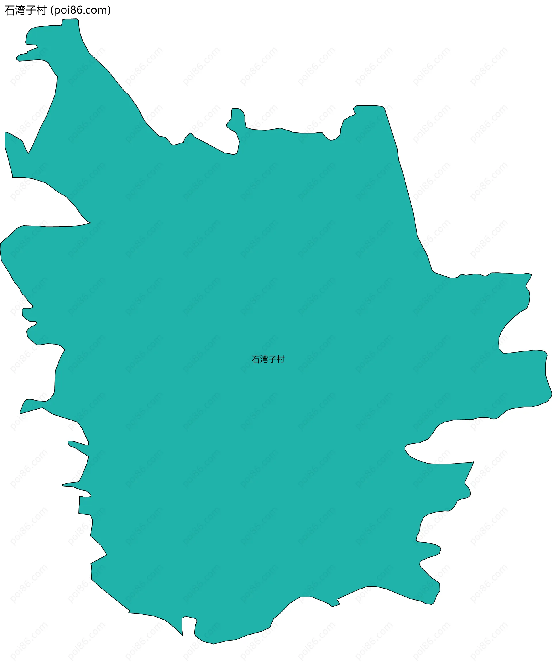 石湾子村边界地图