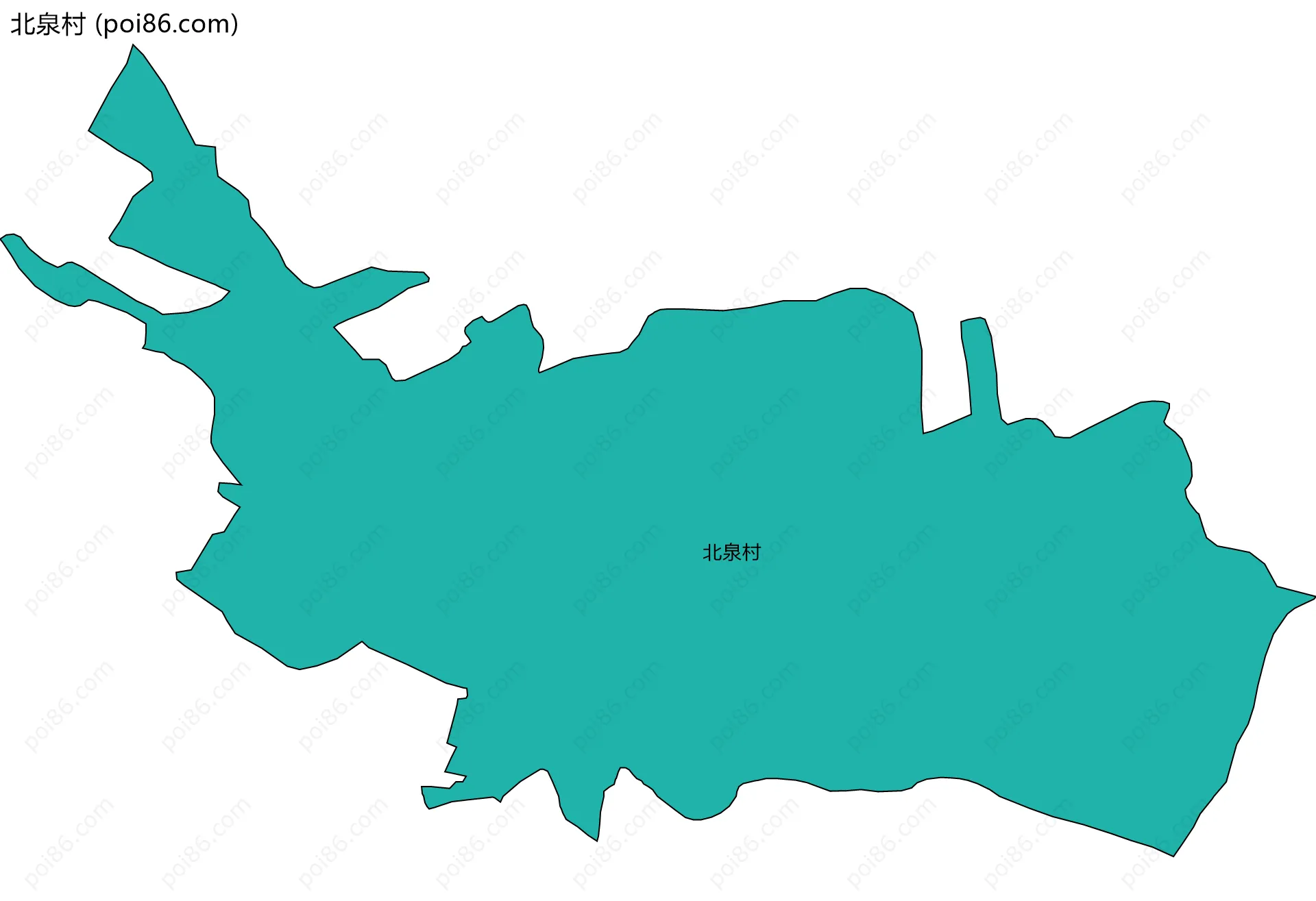 北泉村边界地图