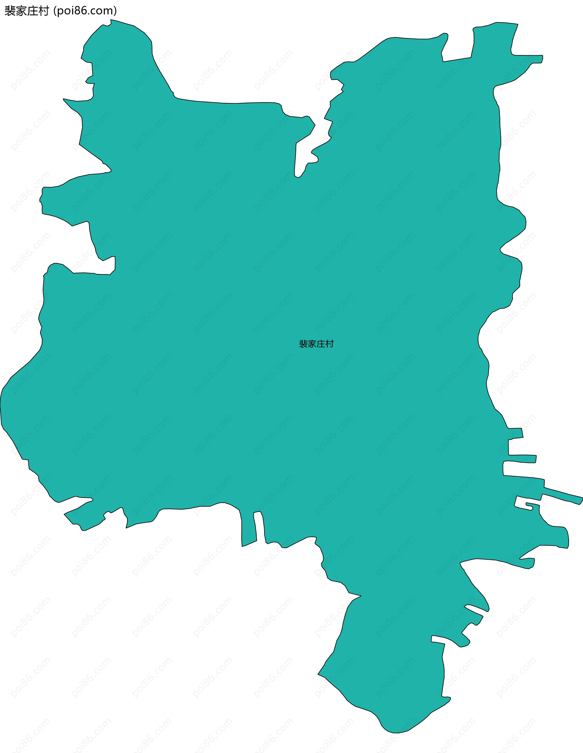 裴家庄村边界地图