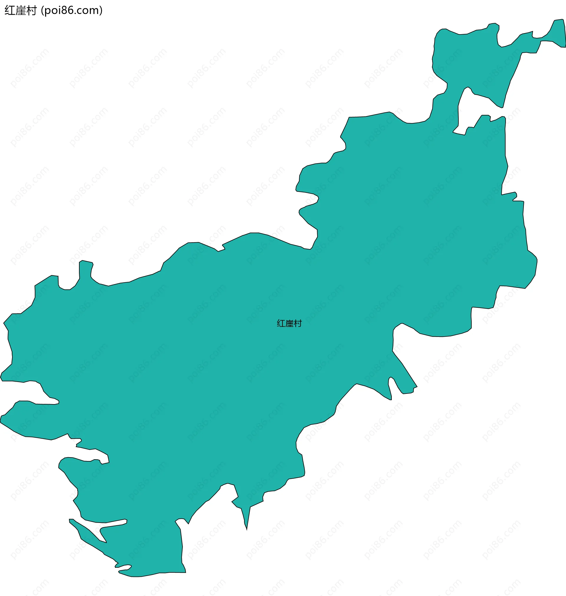 红崖村边界地图