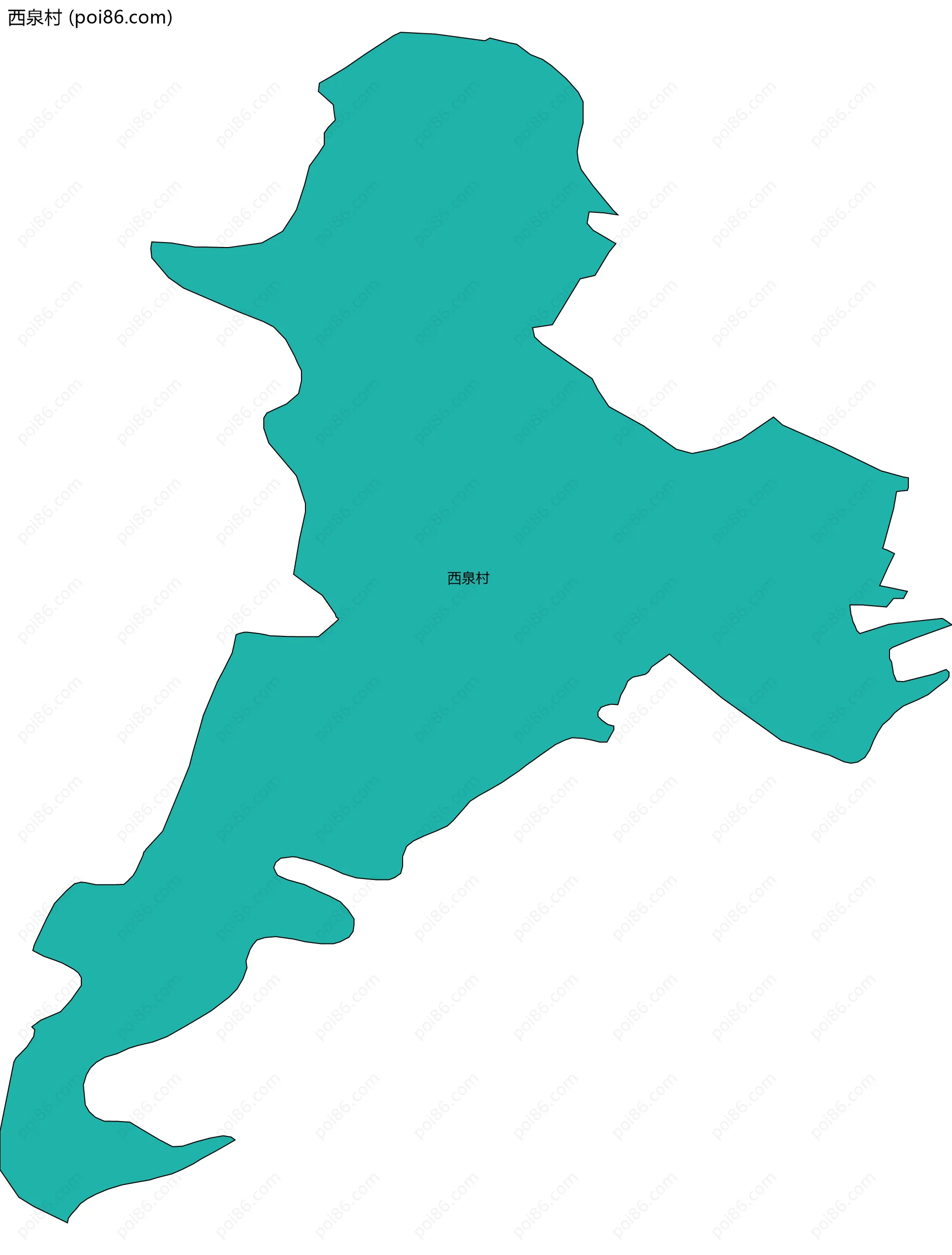 西泉村边界地图