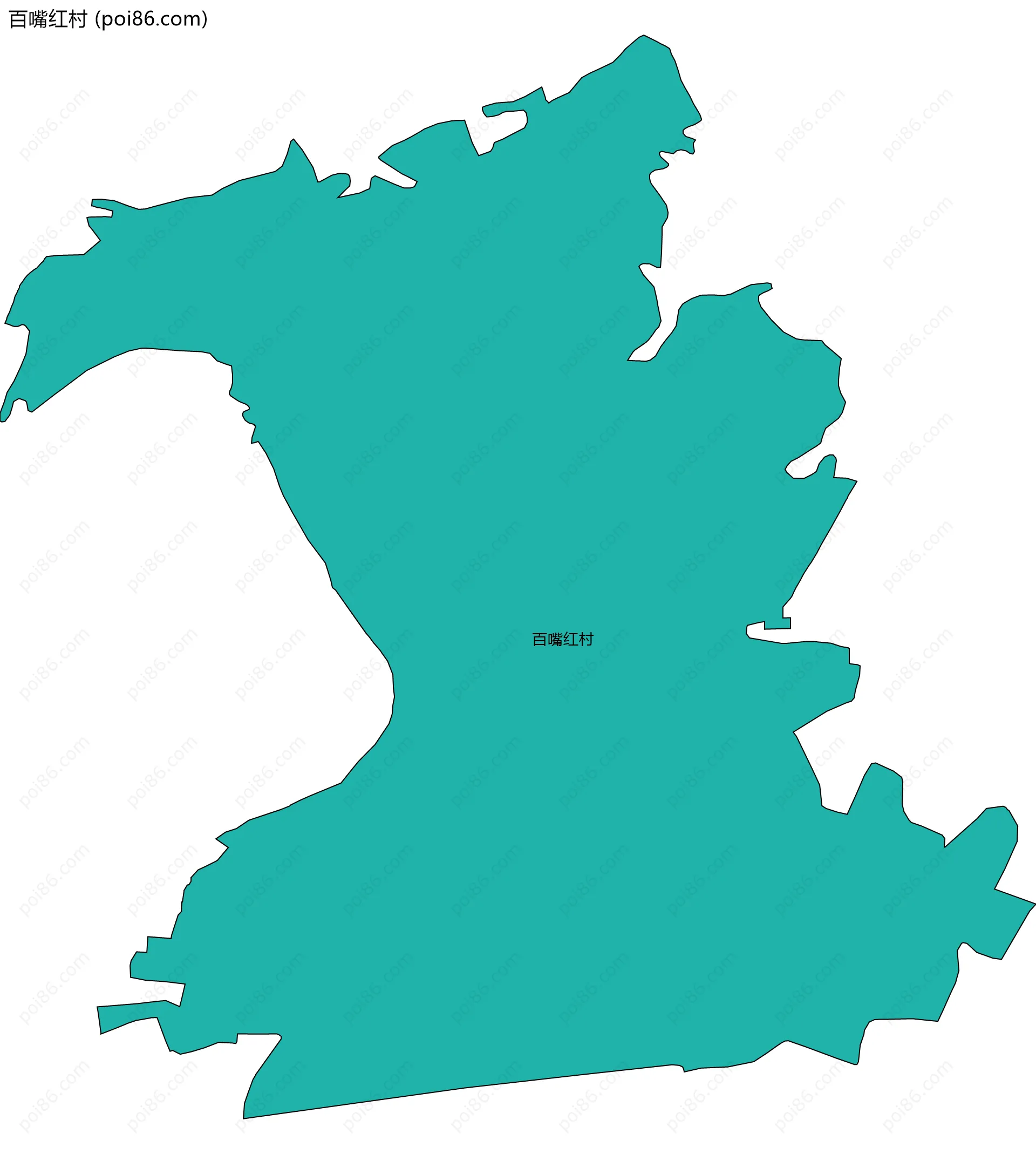 百嘴红村边界地图