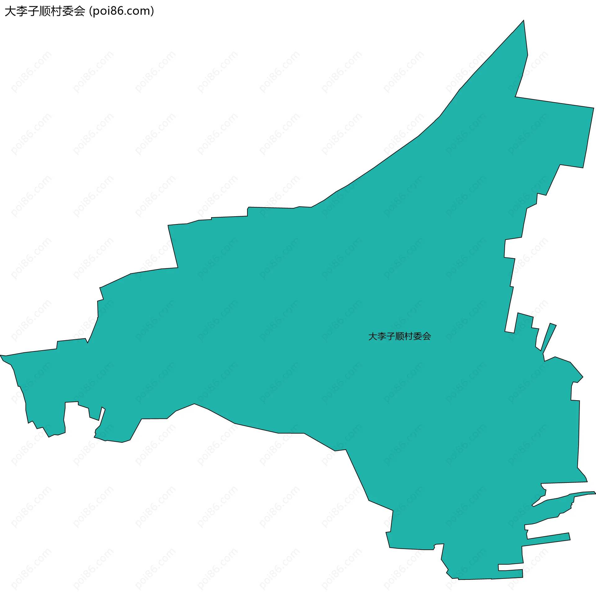 大李子顺村委会边界地图
