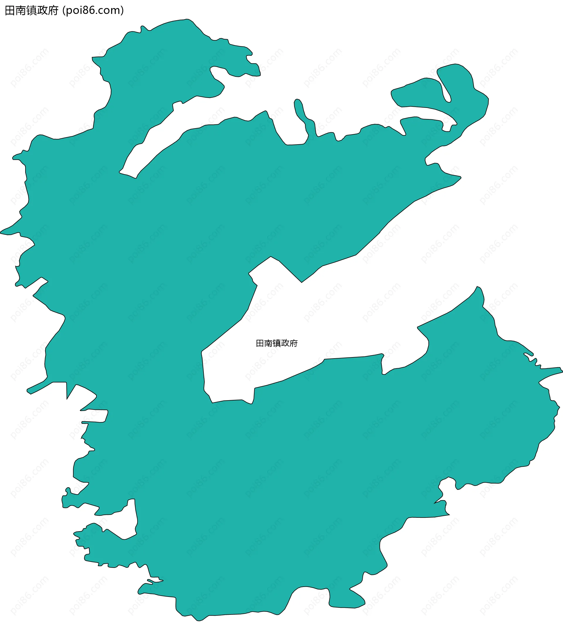 田南镇政府边界地图