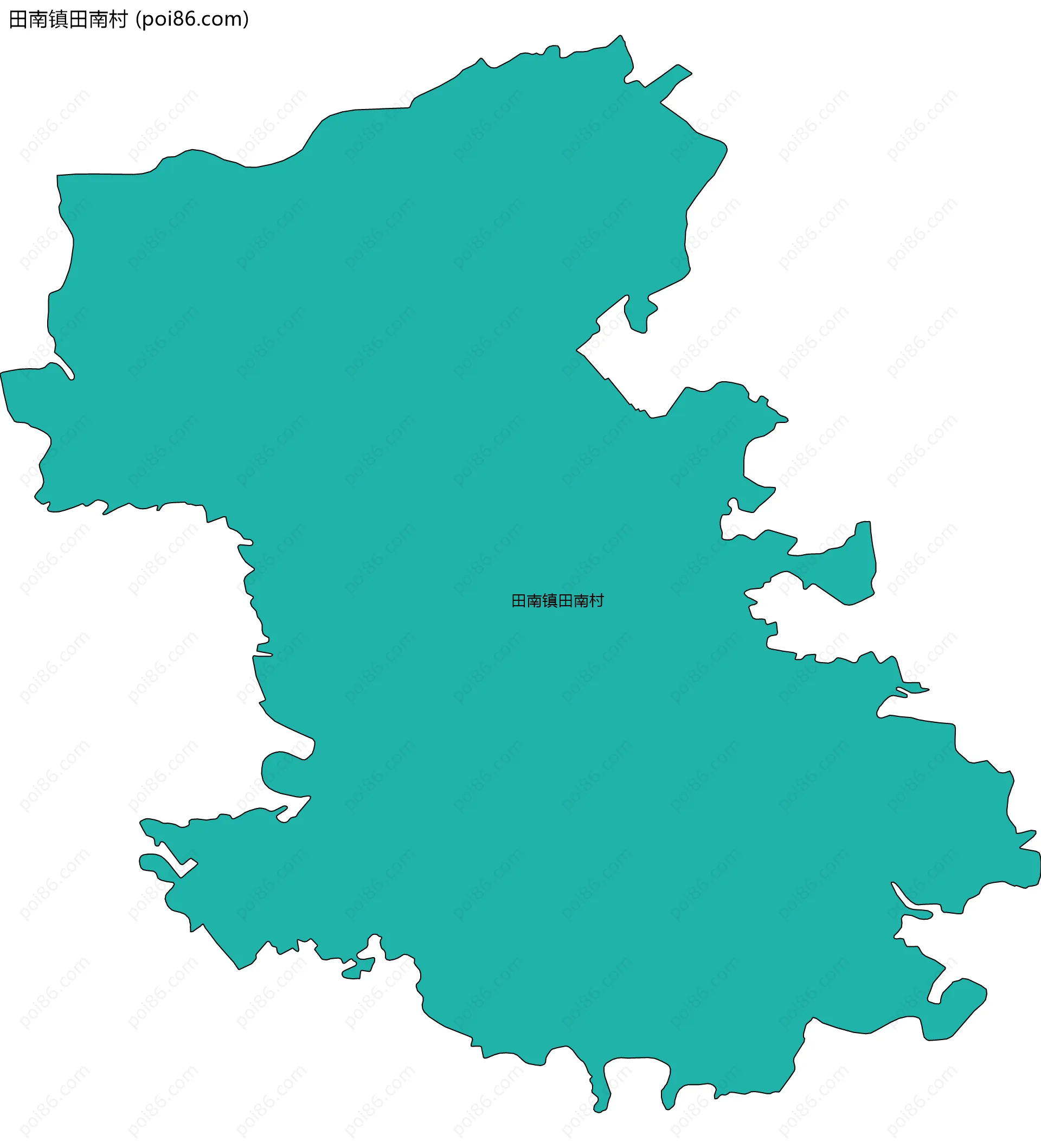 田南镇田南村边界地图