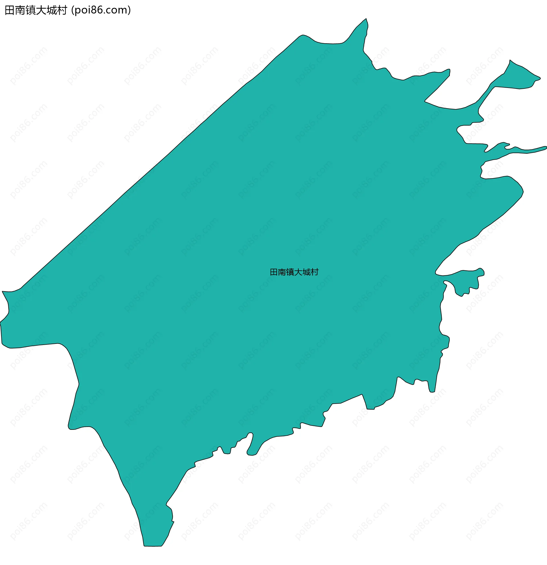 田南镇大城村边界地图