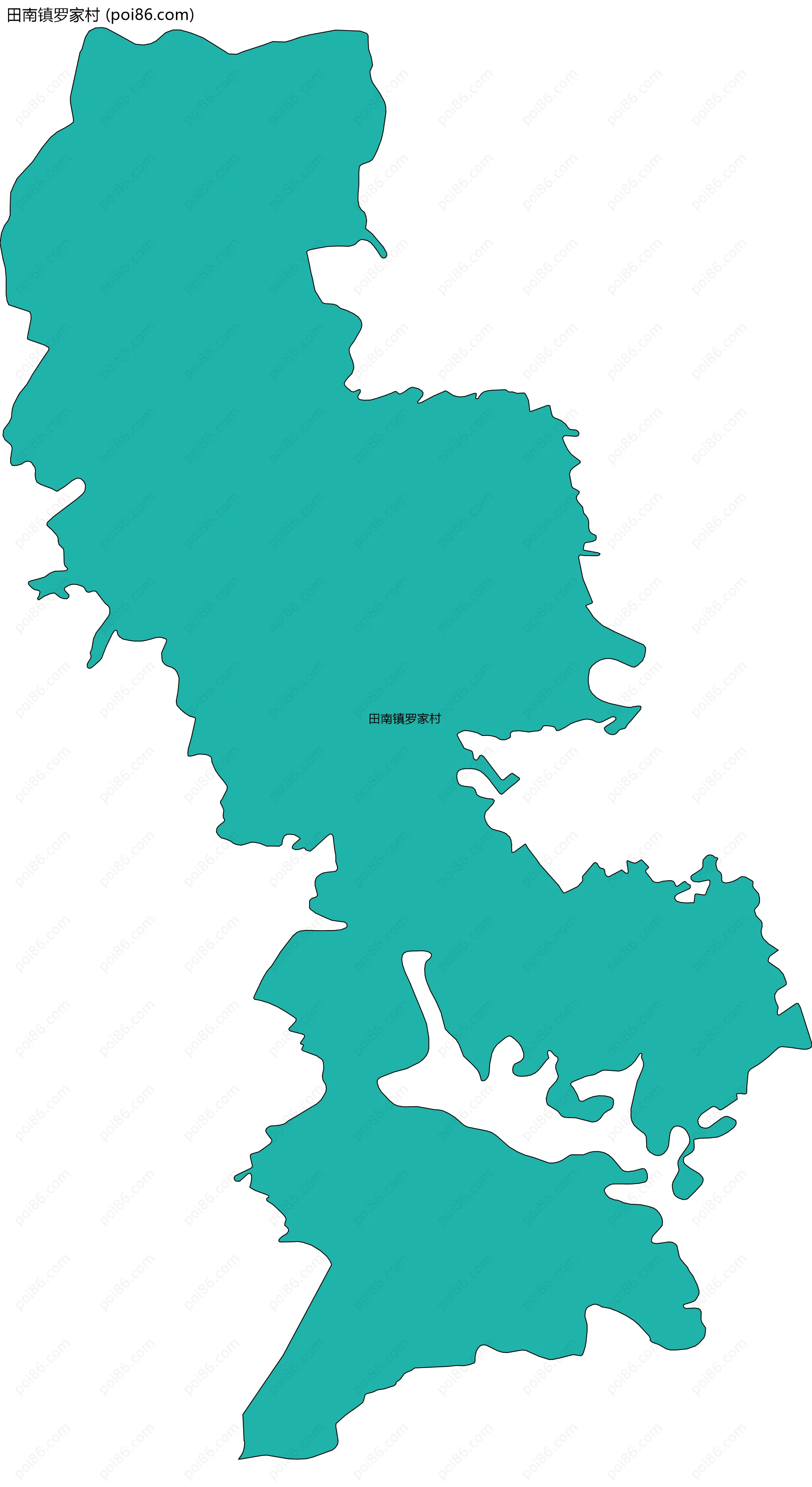 田南镇罗家村边界地图