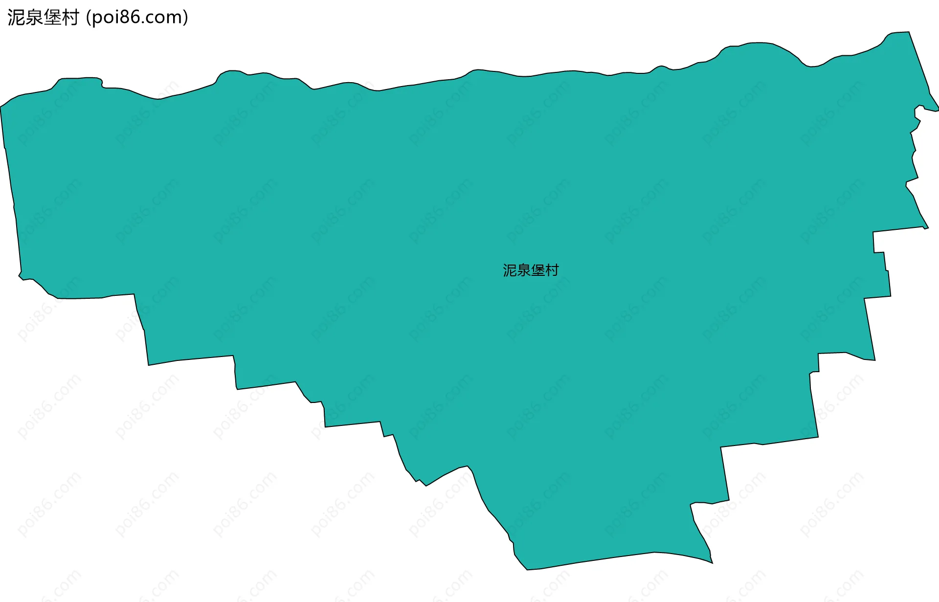 泥泉堡村边界地图