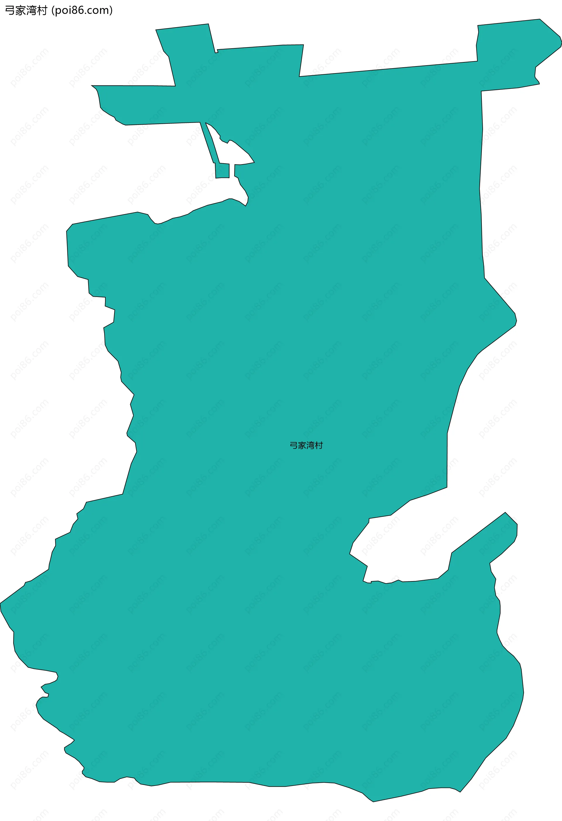 弓家湾村边界地图