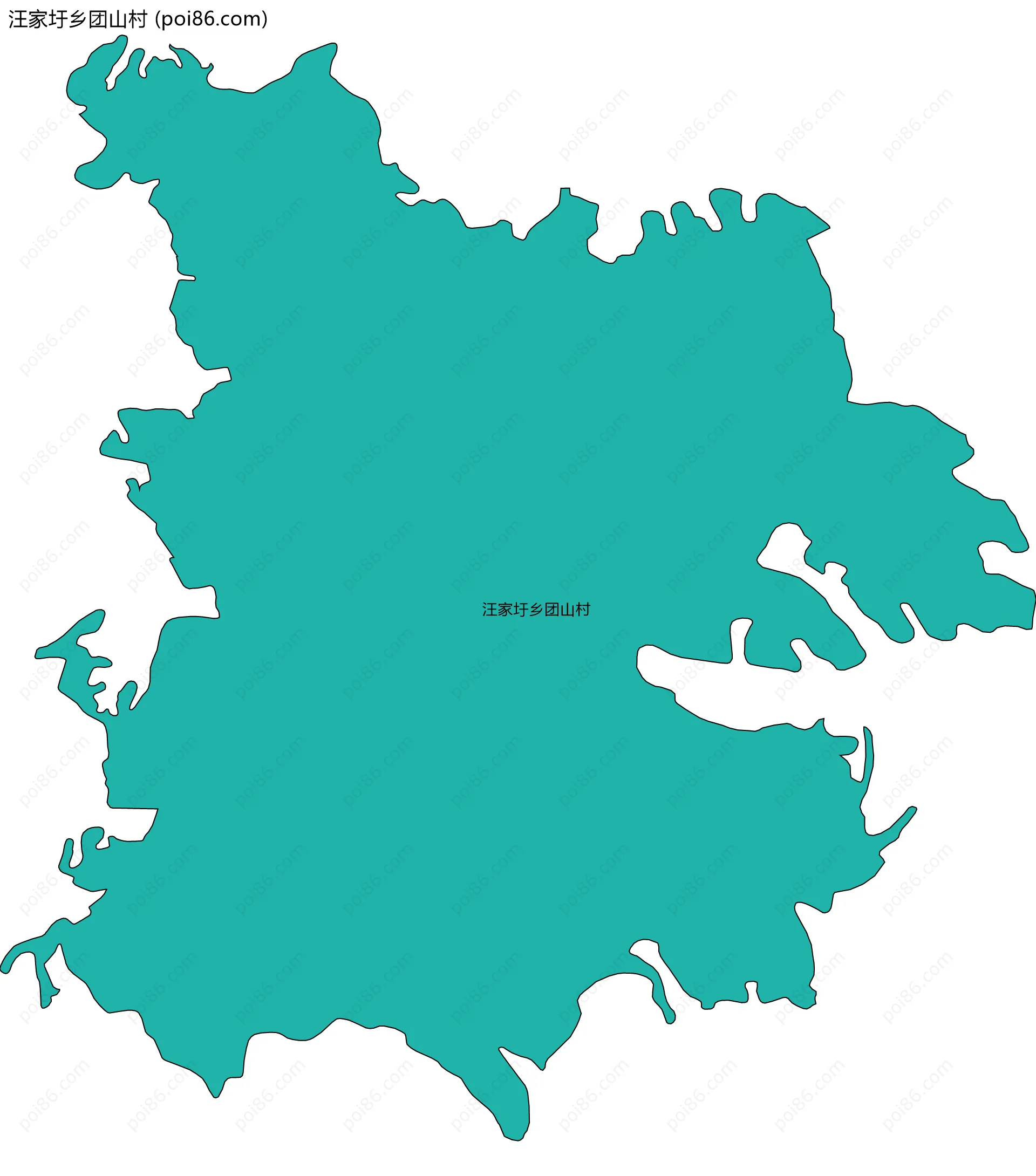 汪家圩乡团山村边界地图