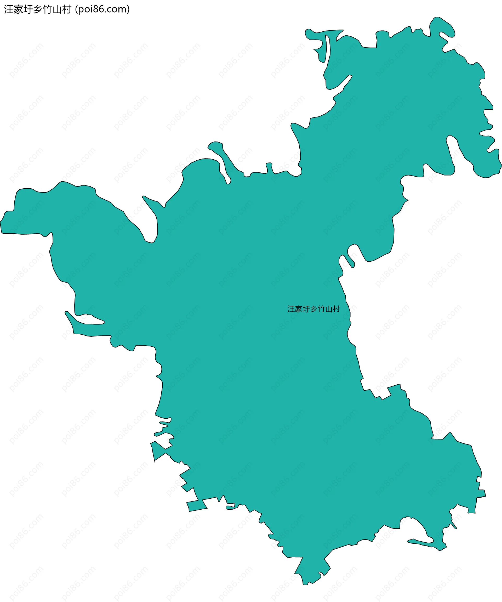 汪家圩乡竹山村边界地图