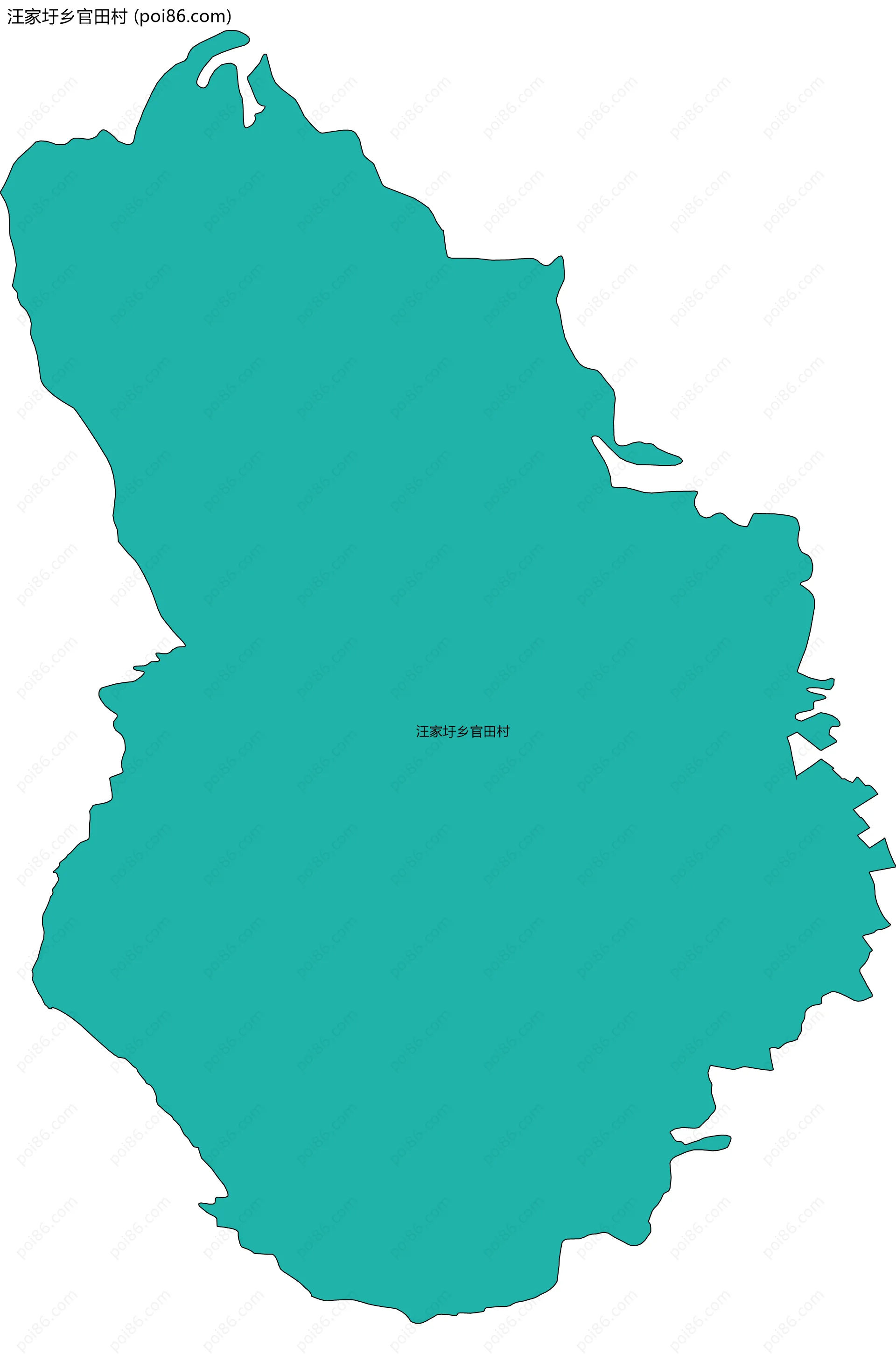 汪家圩乡官田村边界地图