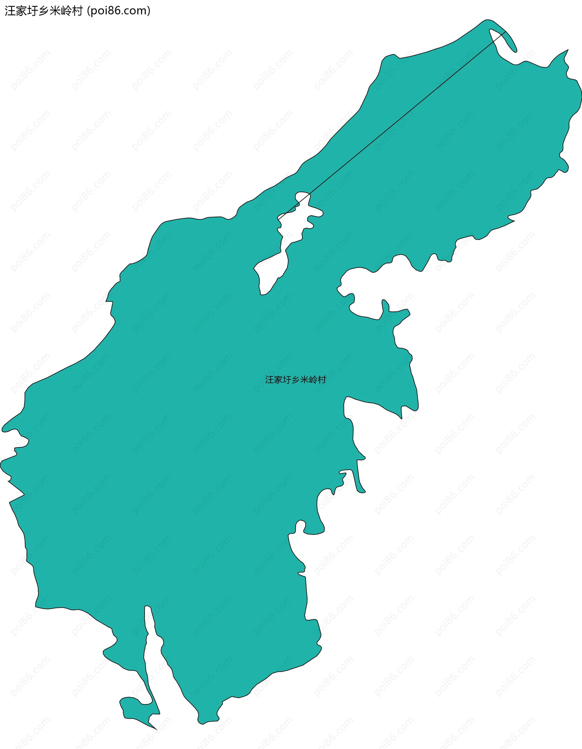 汪家圩乡米岭村边界地图