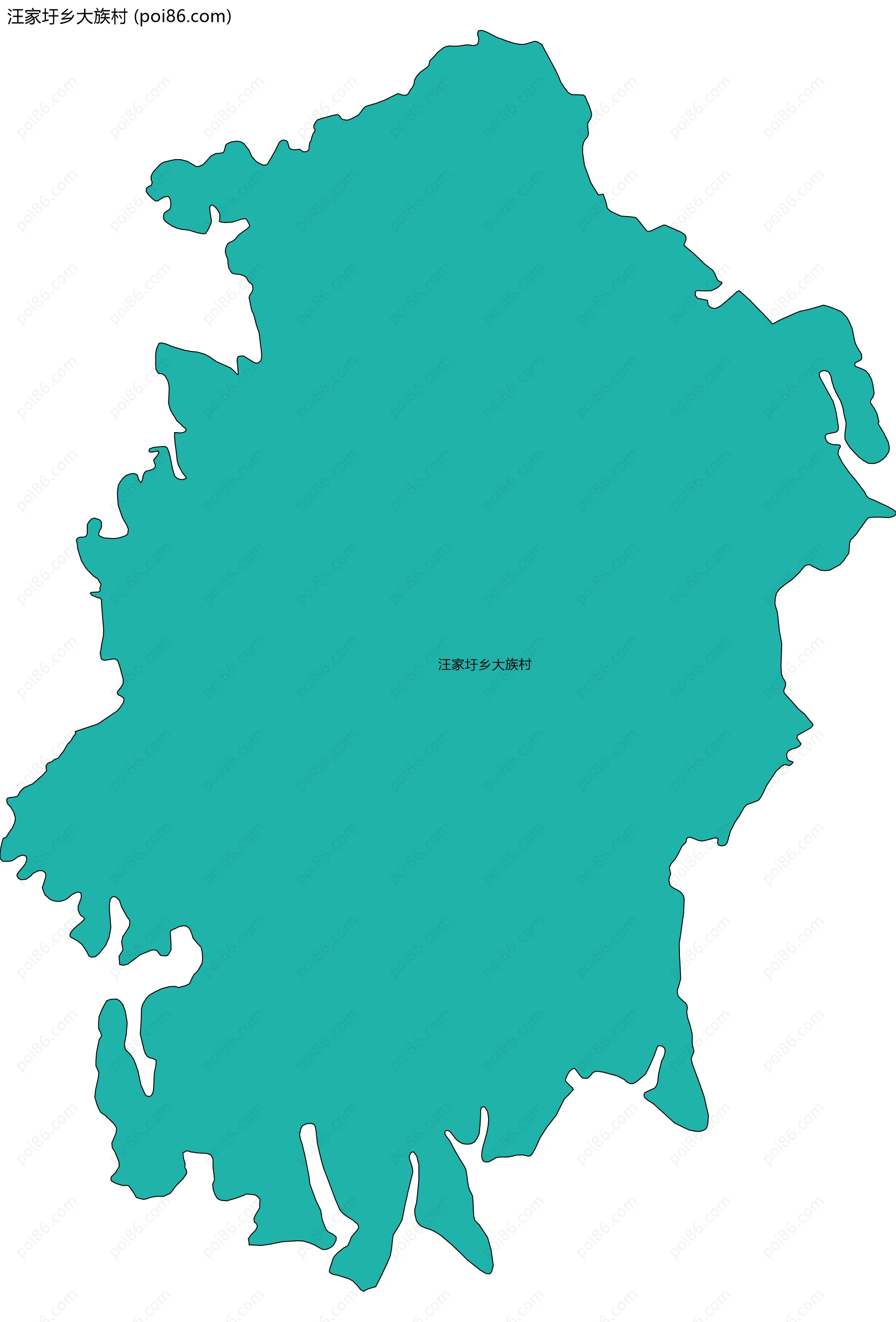 汪家圩乡大族村边界地图