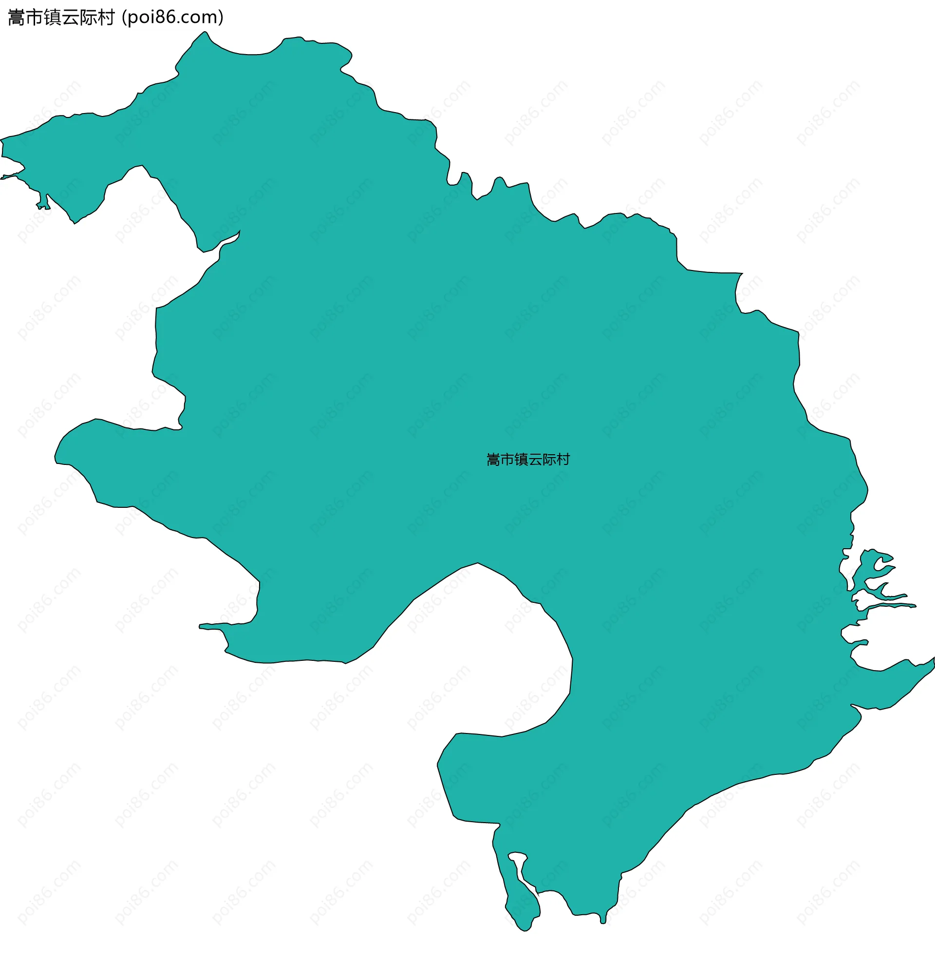 嵩市镇云际村边界地图