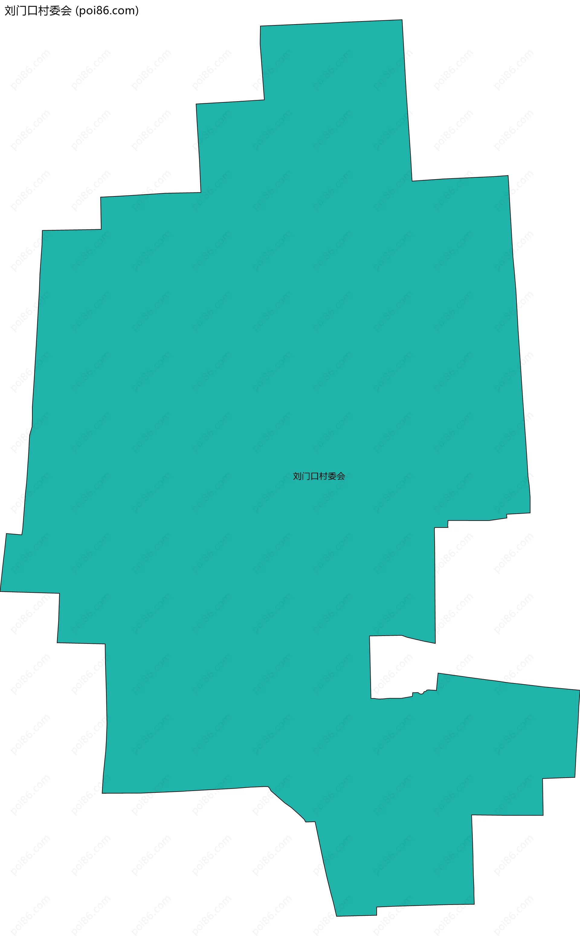 刘门口村委会边界地图