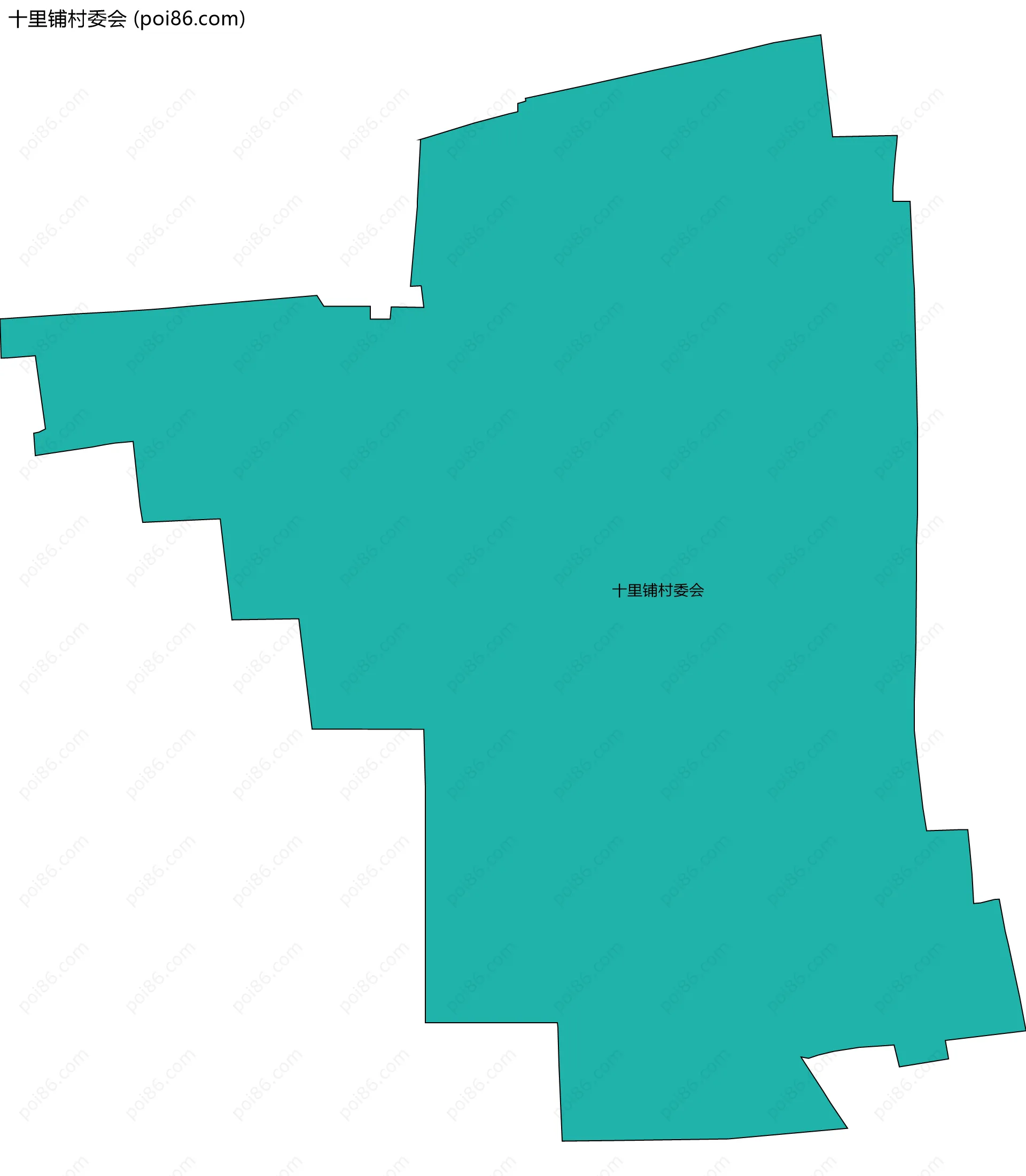 十里铺村委会边界地图