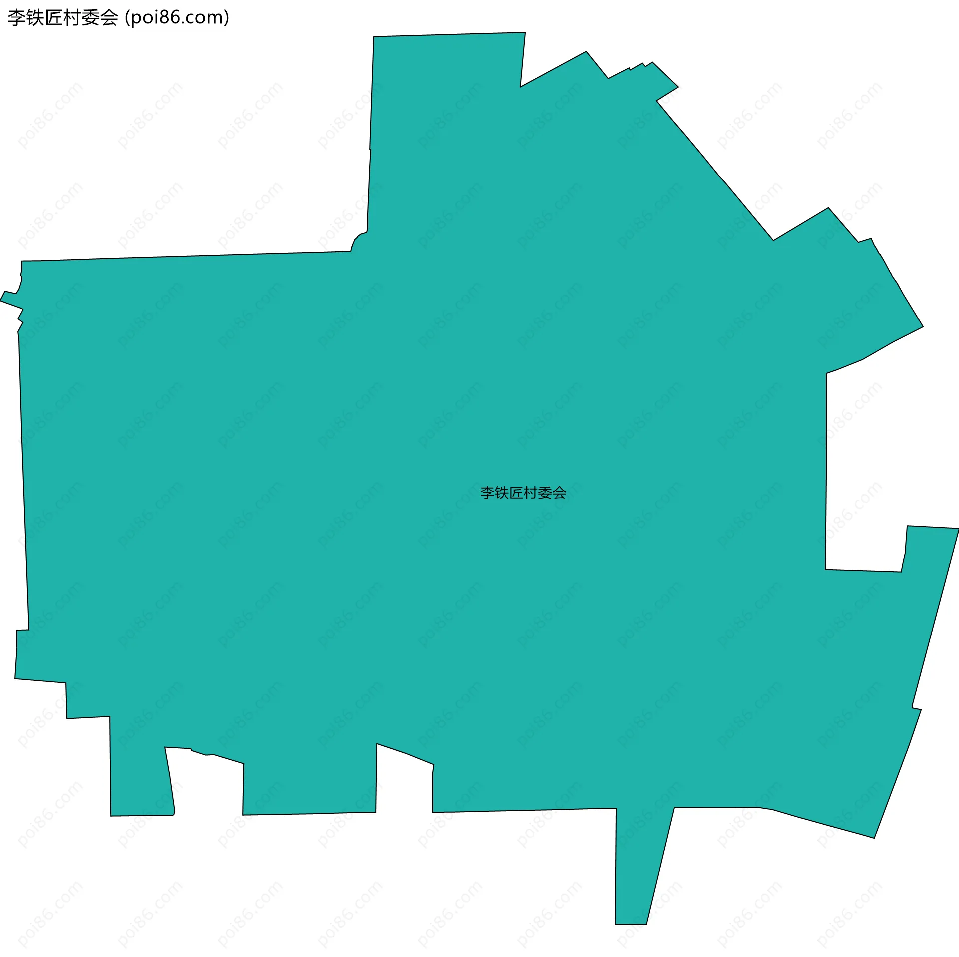 李铁匠村委会边界地图