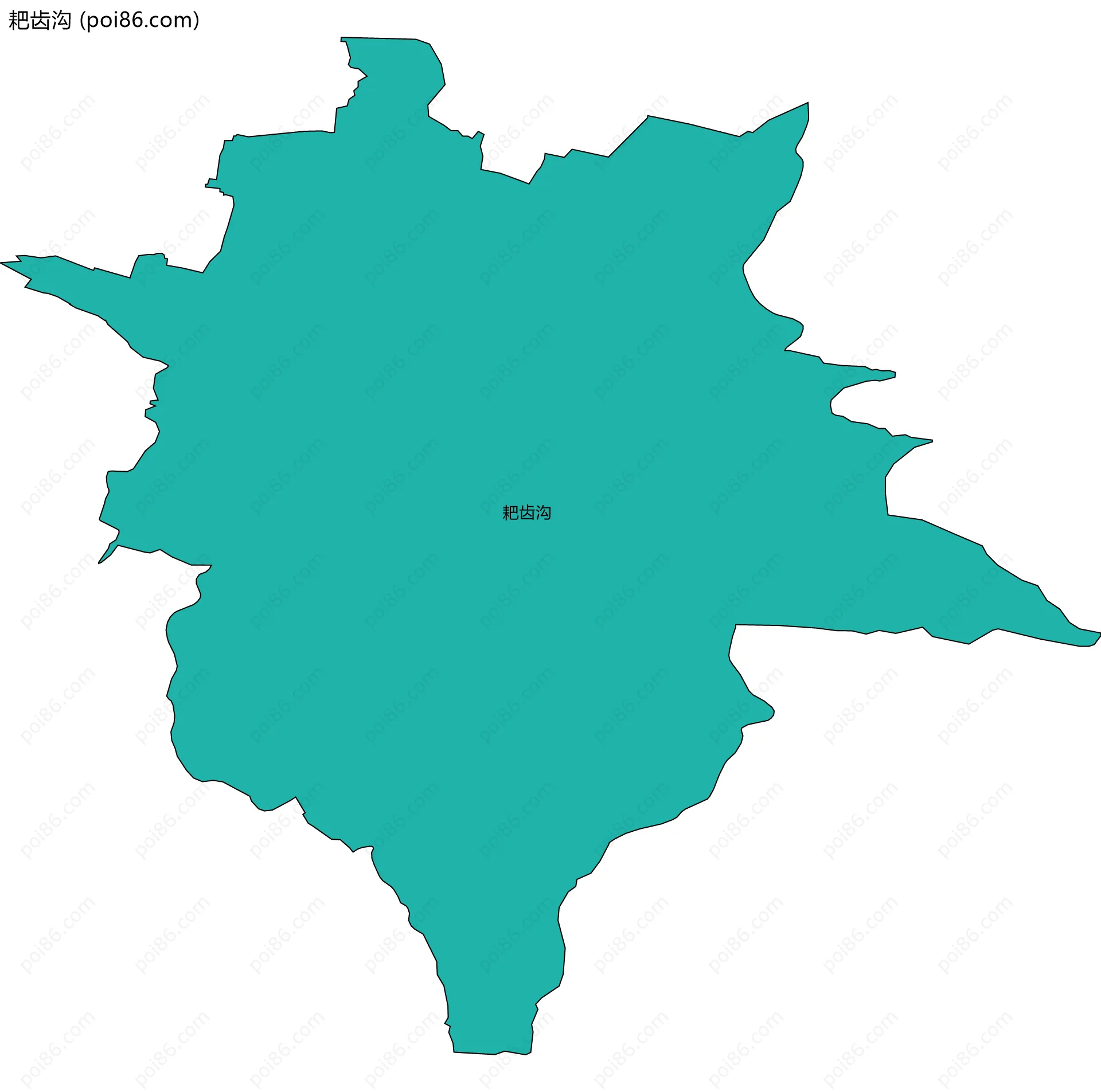 耙齿沟边界地图