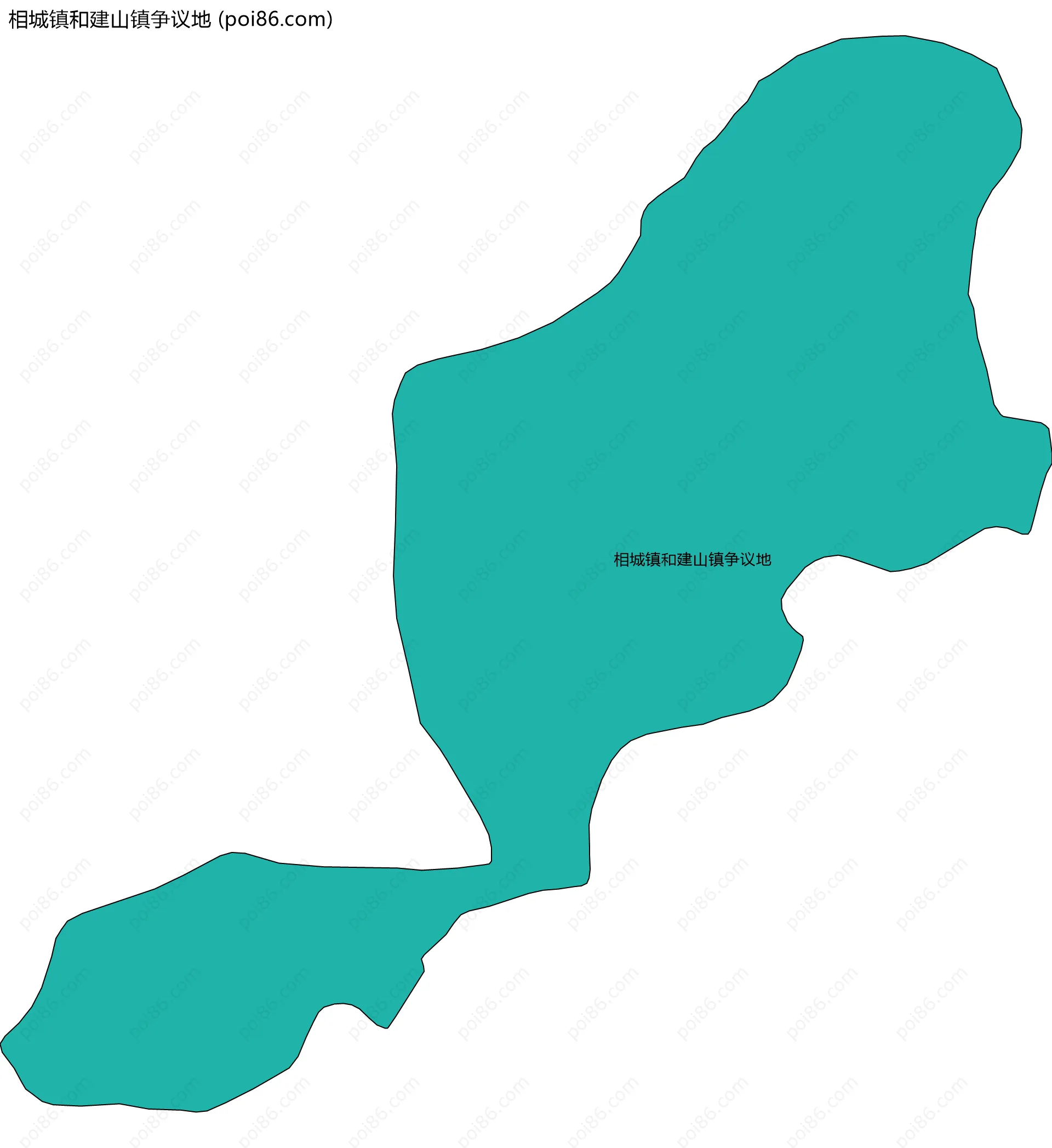 相城镇和建山镇争议地边界地图