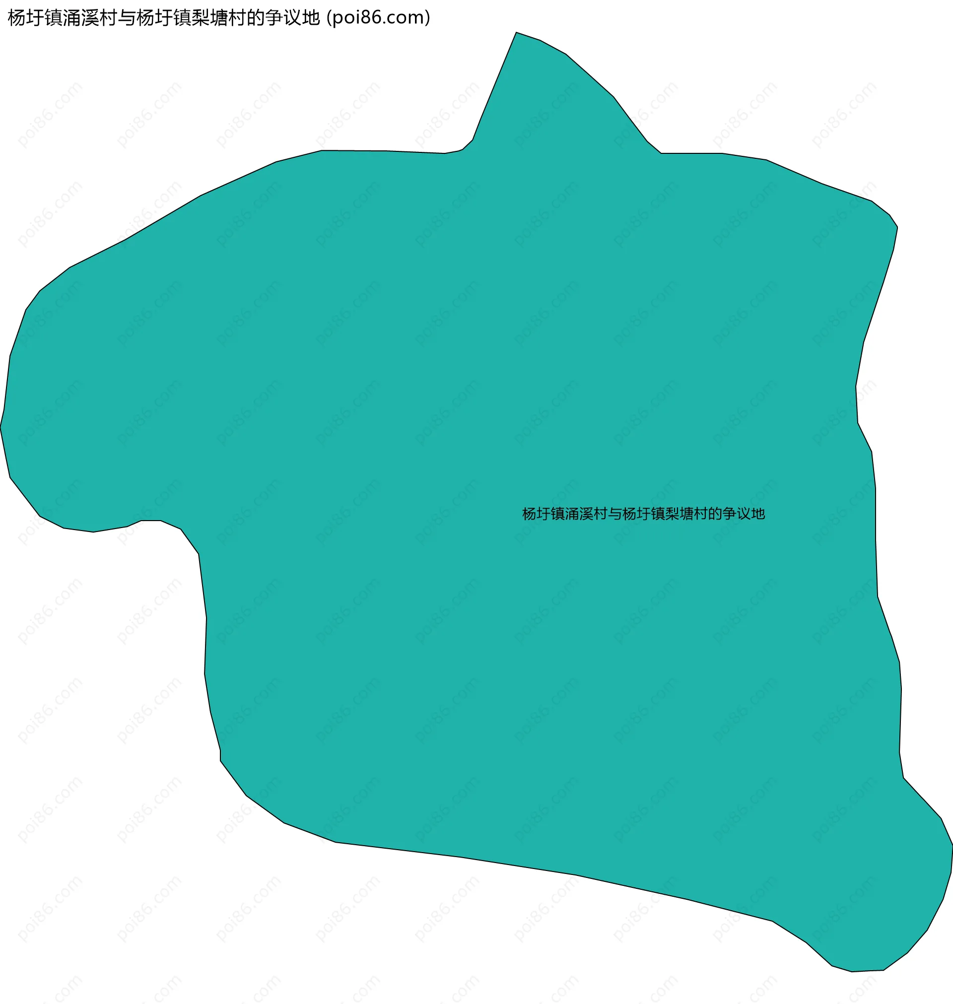 杨圩镇涌溪村与杨圩镇梨塘村的争议地边界地图