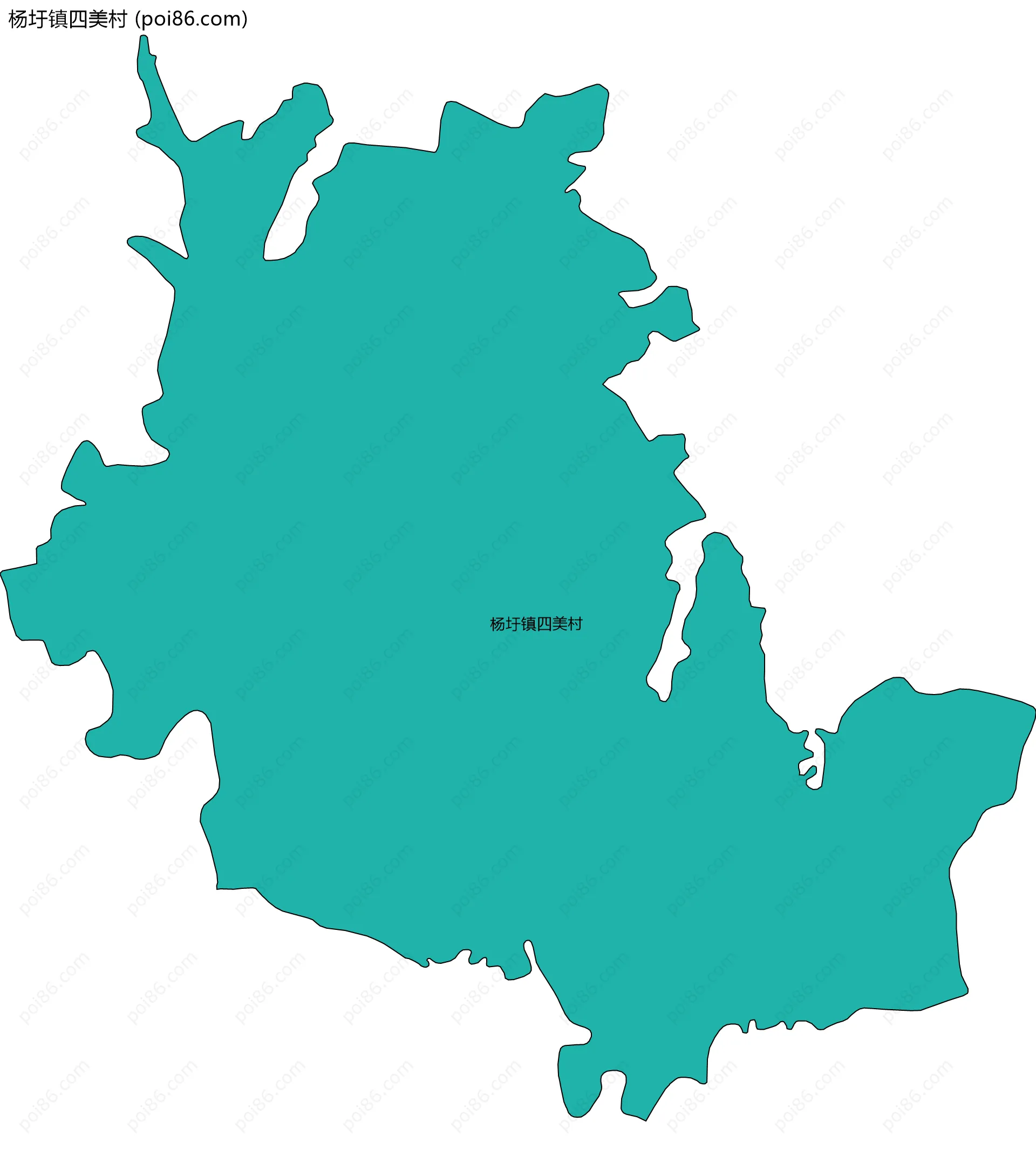 杨圩镇四美村边界地图