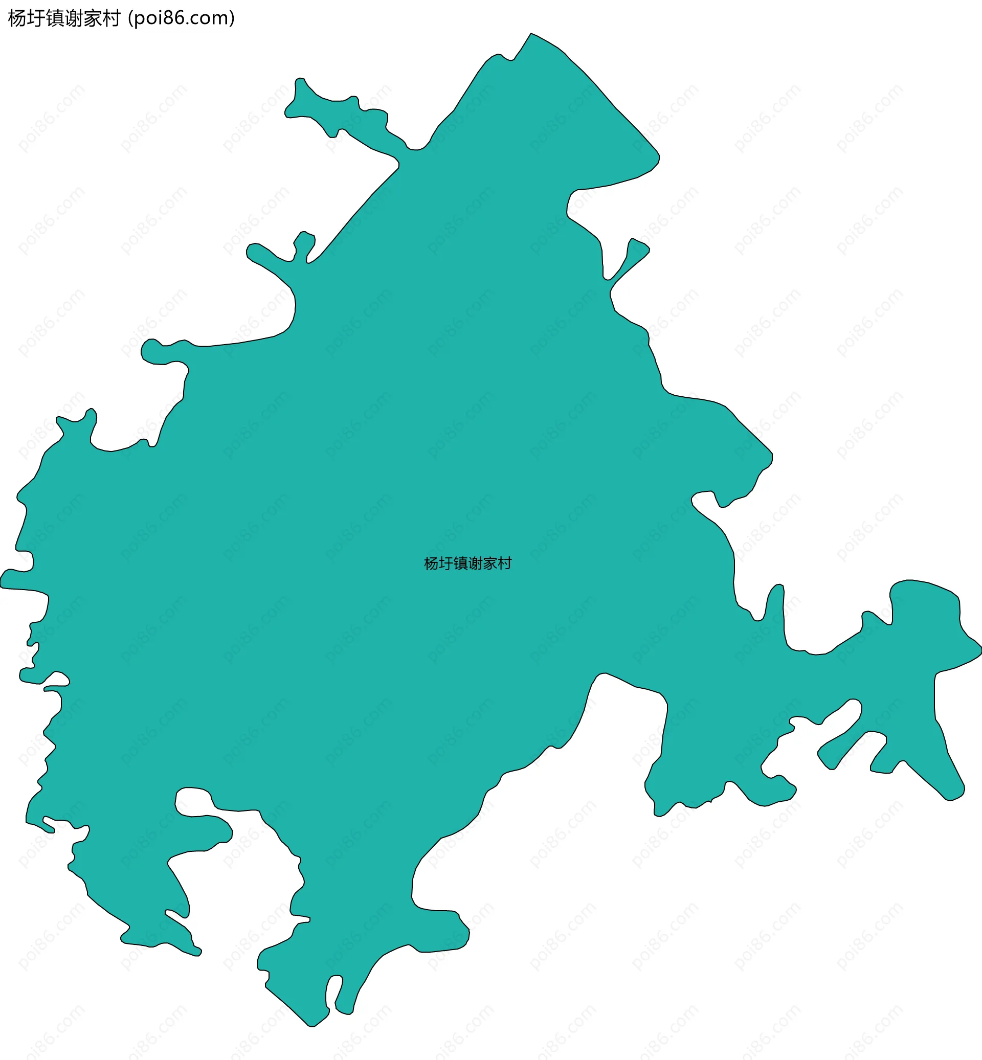 杨圩镇谢家村边界地图