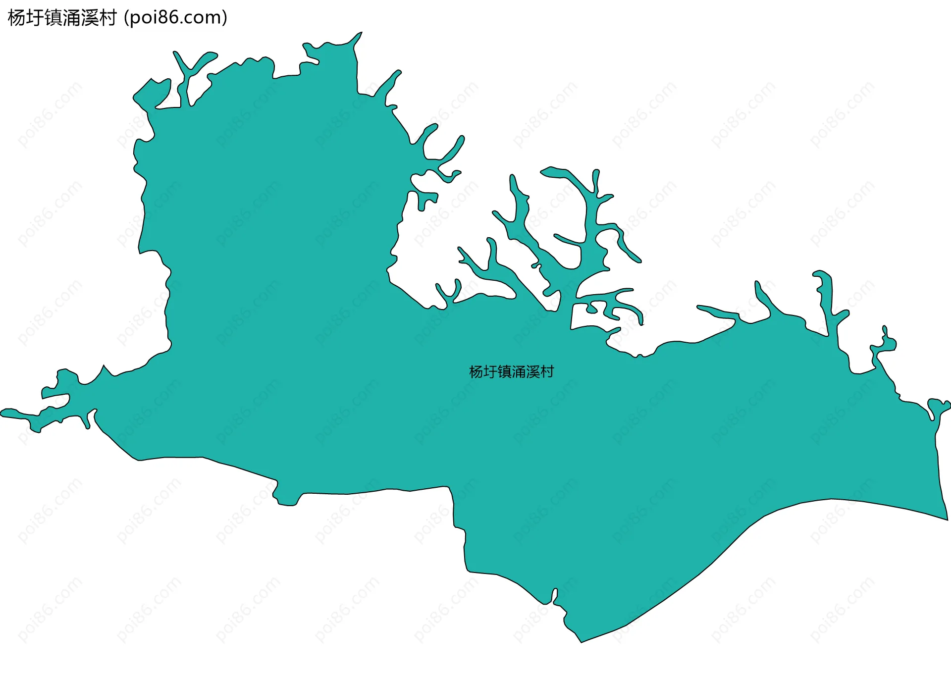 杨圩镇涌溪村边界地图