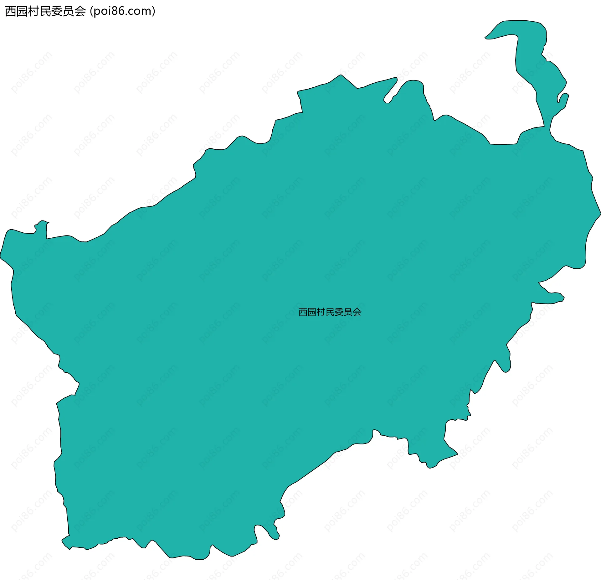 西园村民委员会边界地图