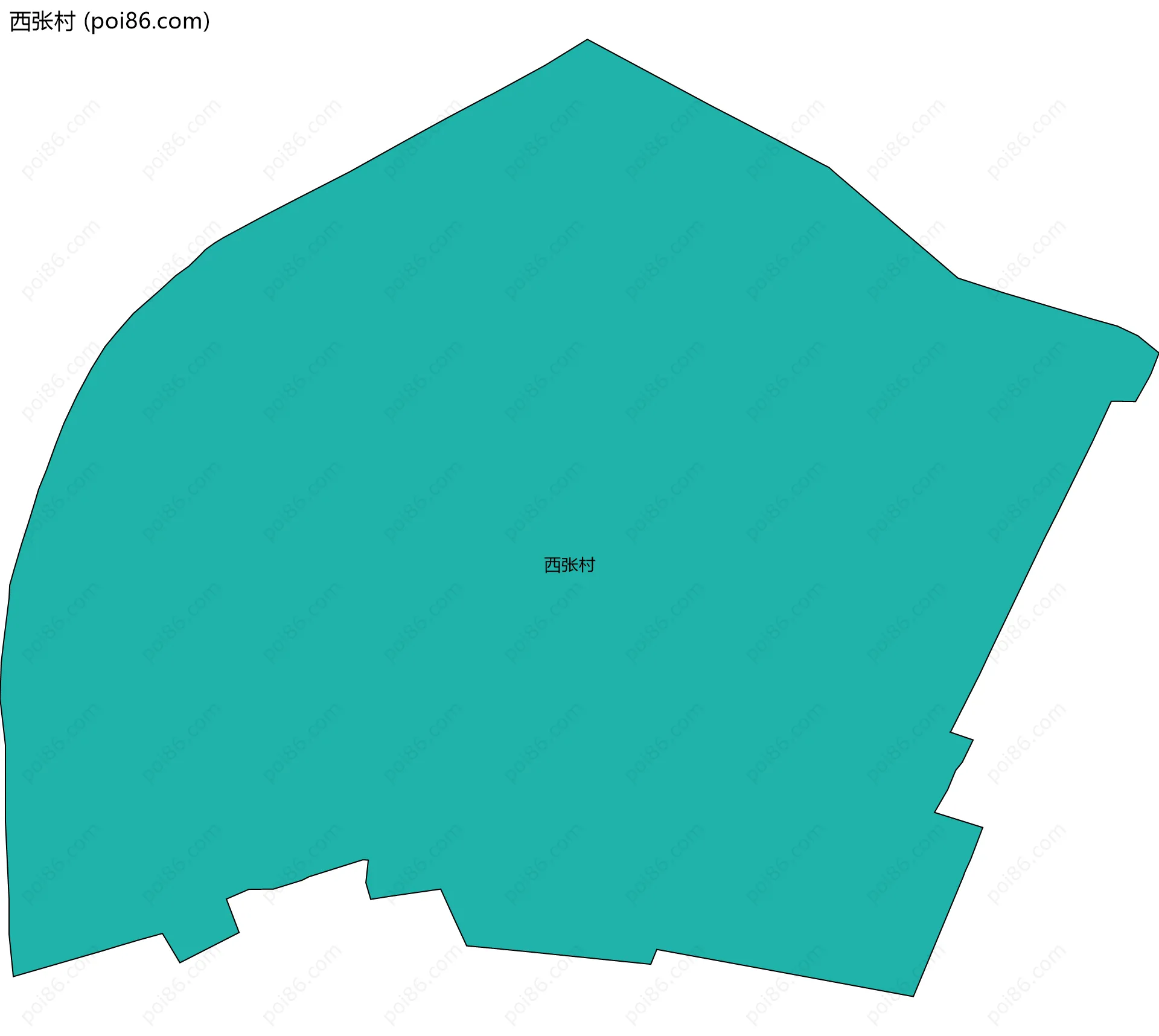 西张村边界地图