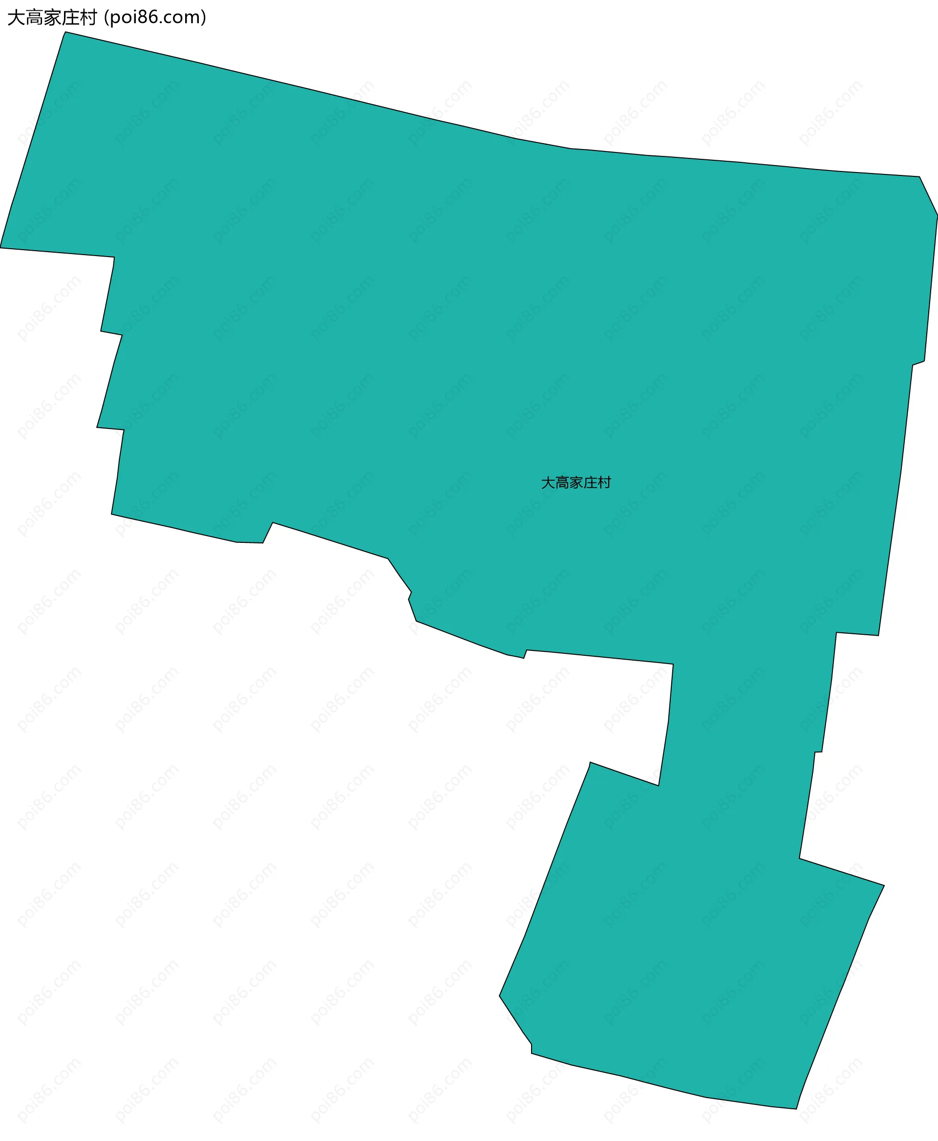 大高家庄村边界地图