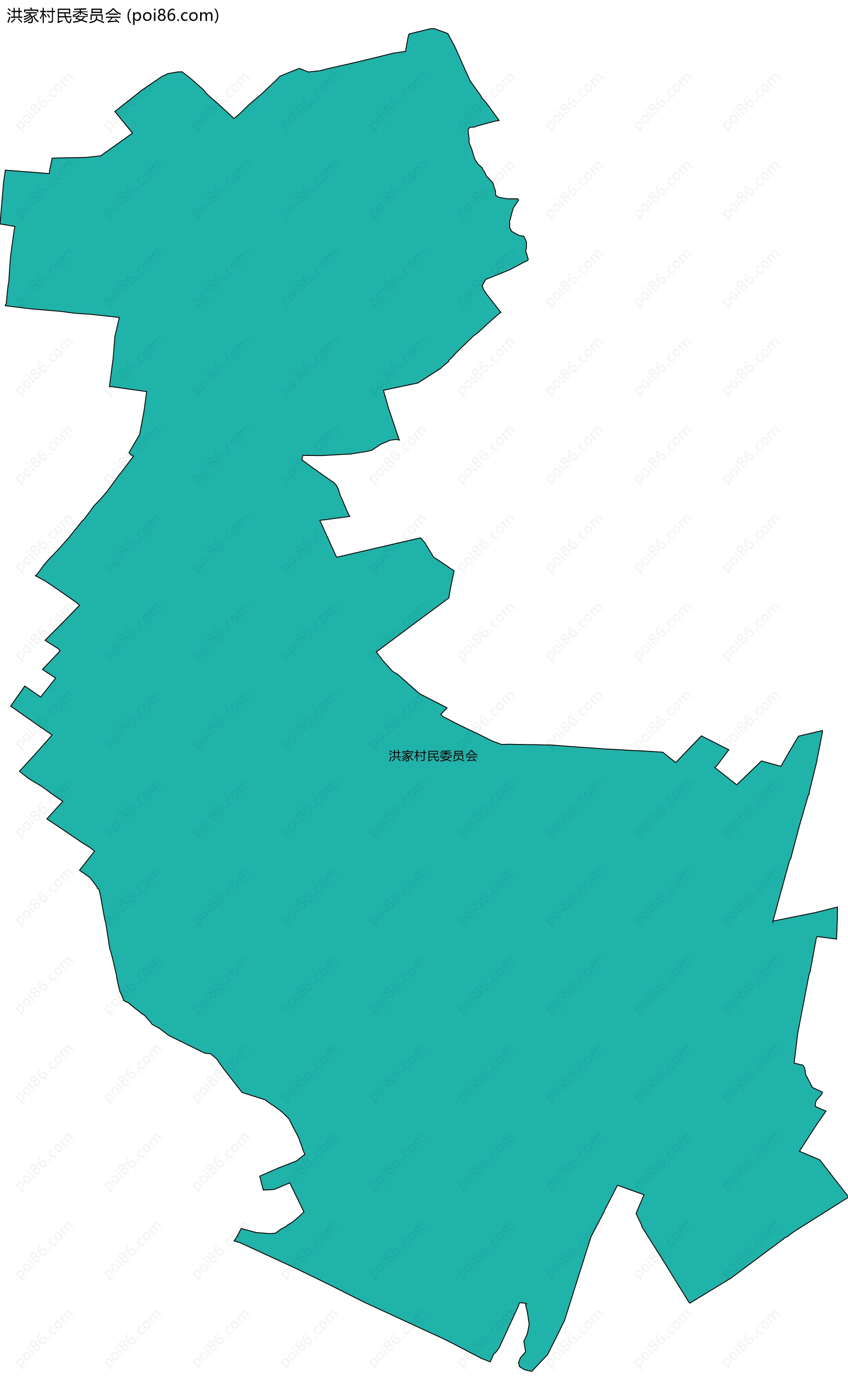 洪家村民委员会边界地图