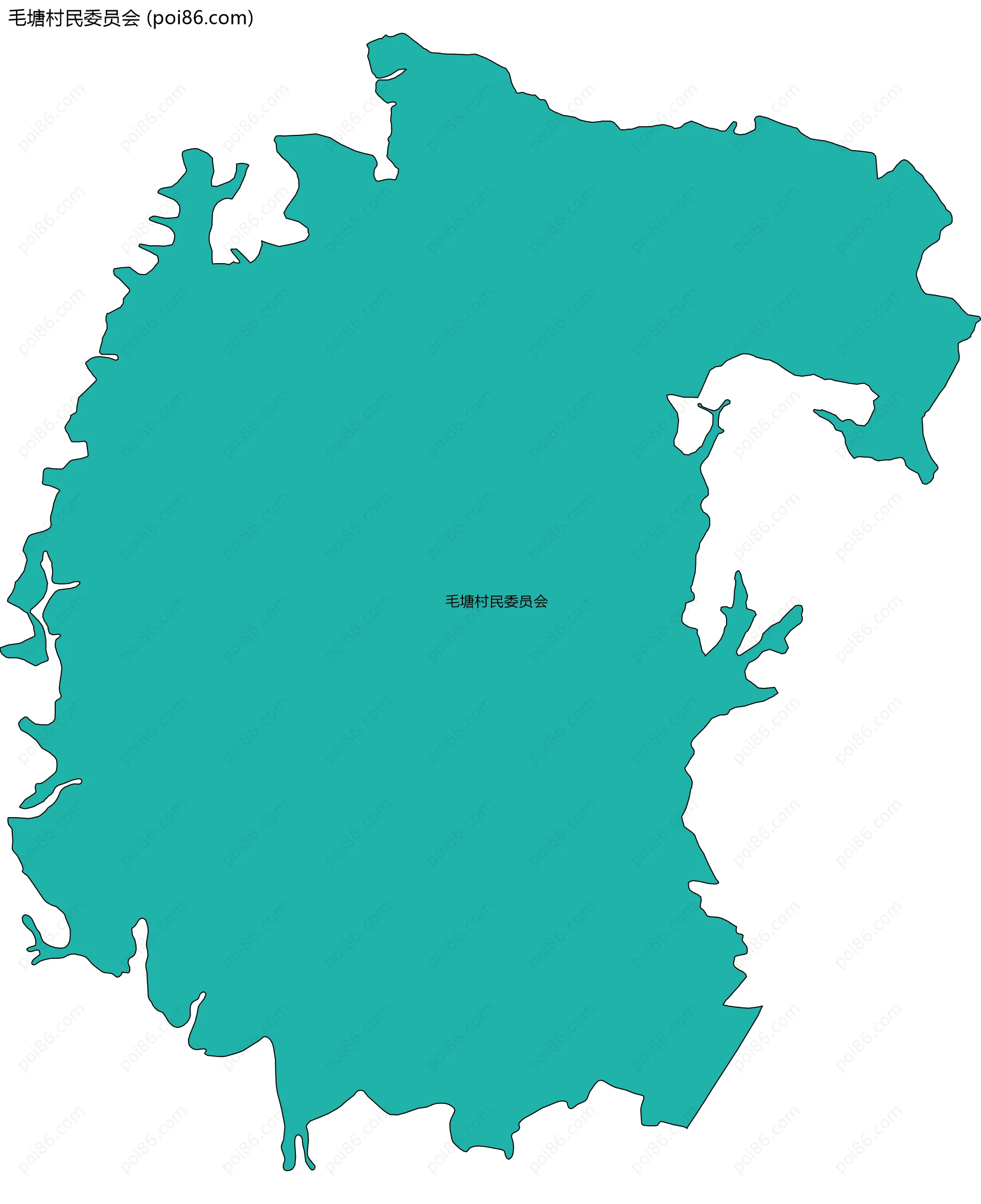 毛塘村民委员会边界地图