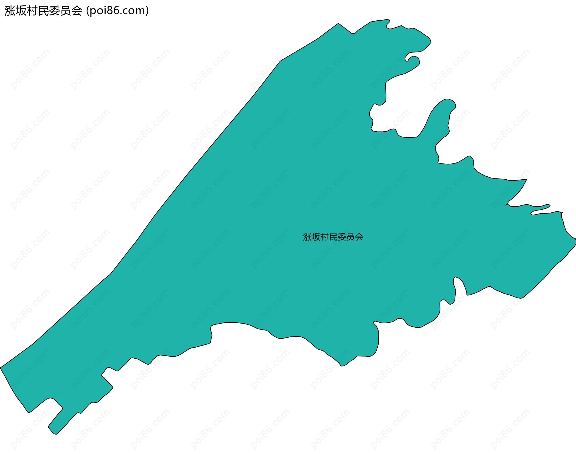 涨坂村民委员会边界地图