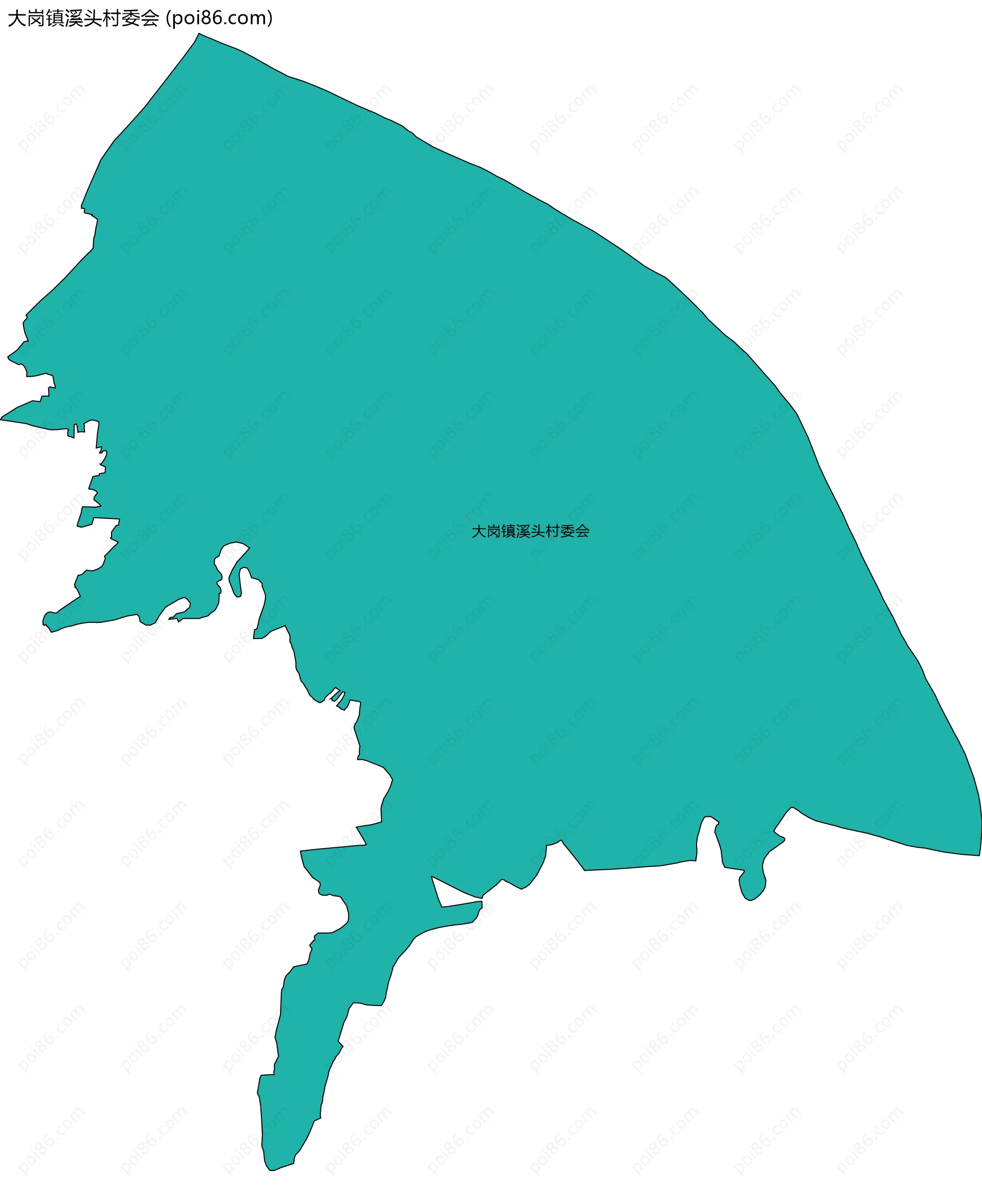 大岗镇溪头村委会边界地图