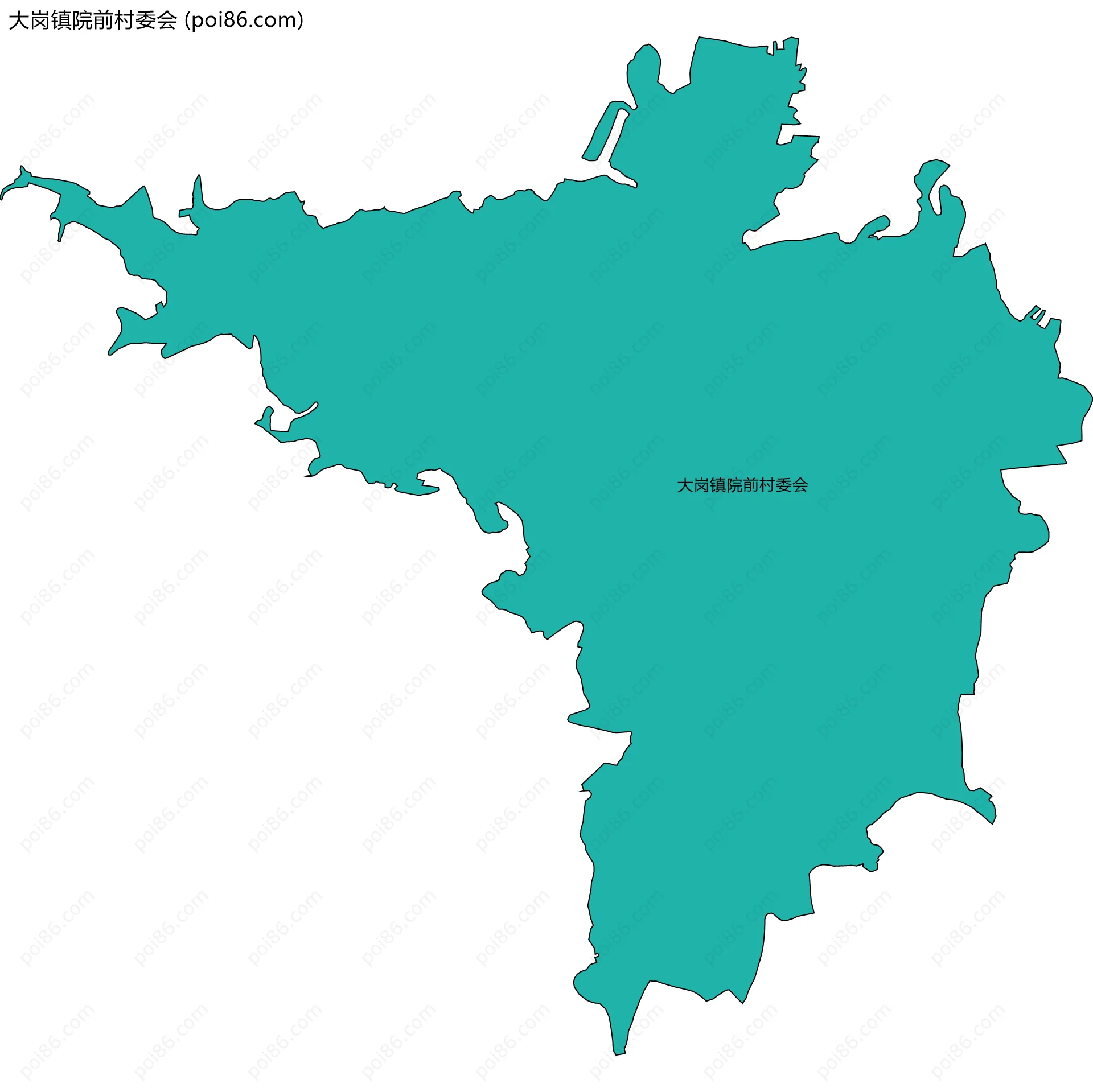 大岗镇院前村委会边界地图