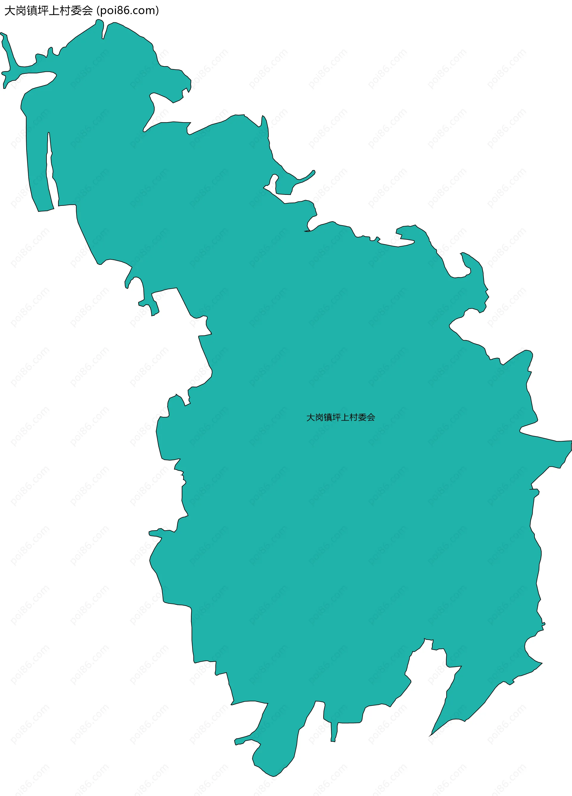 大岗镇坪上村委会边界地图