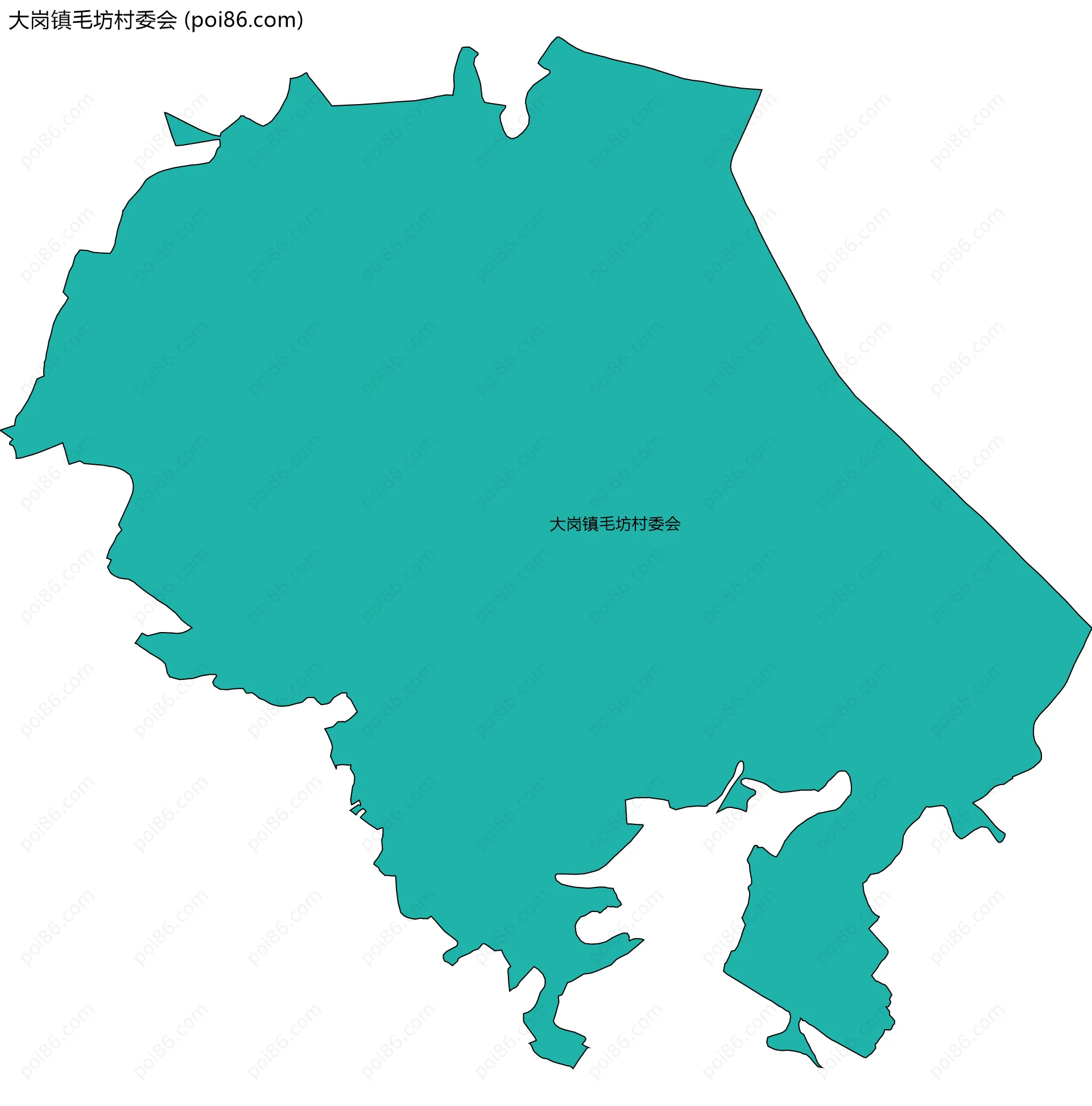 大岗镇毛坊村委会边界地图