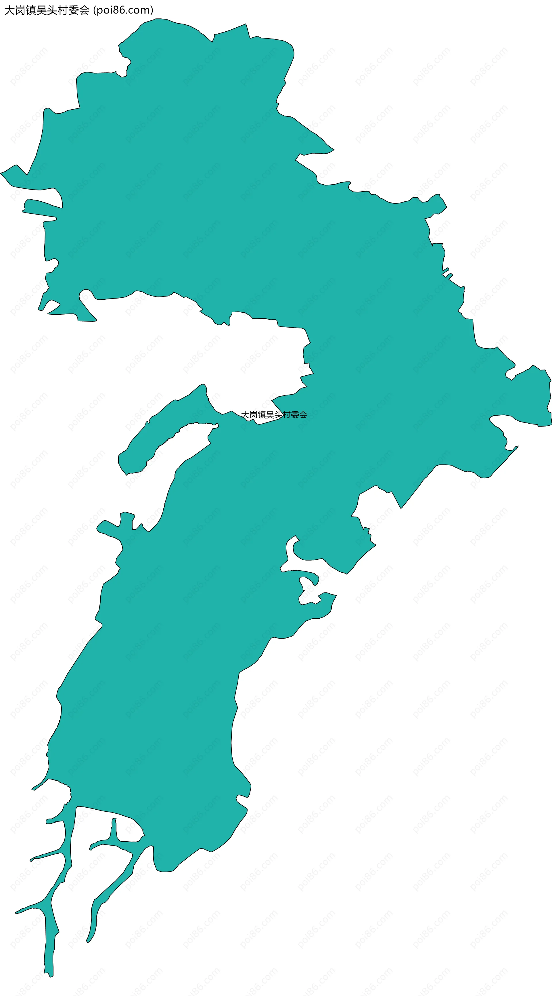 大岗镇吴头村委会边界地图