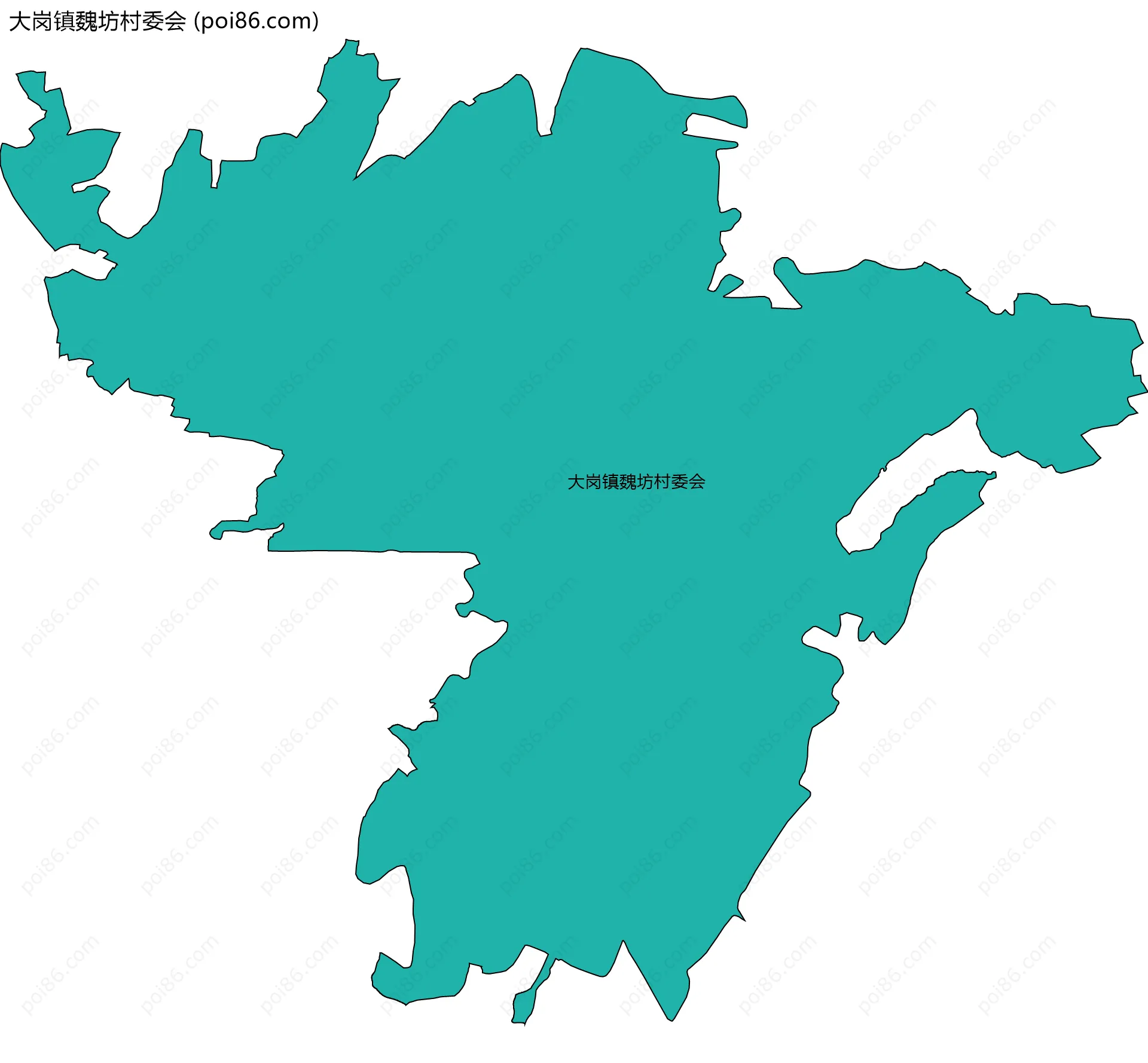 大岗镇魏坊村委会边界地图