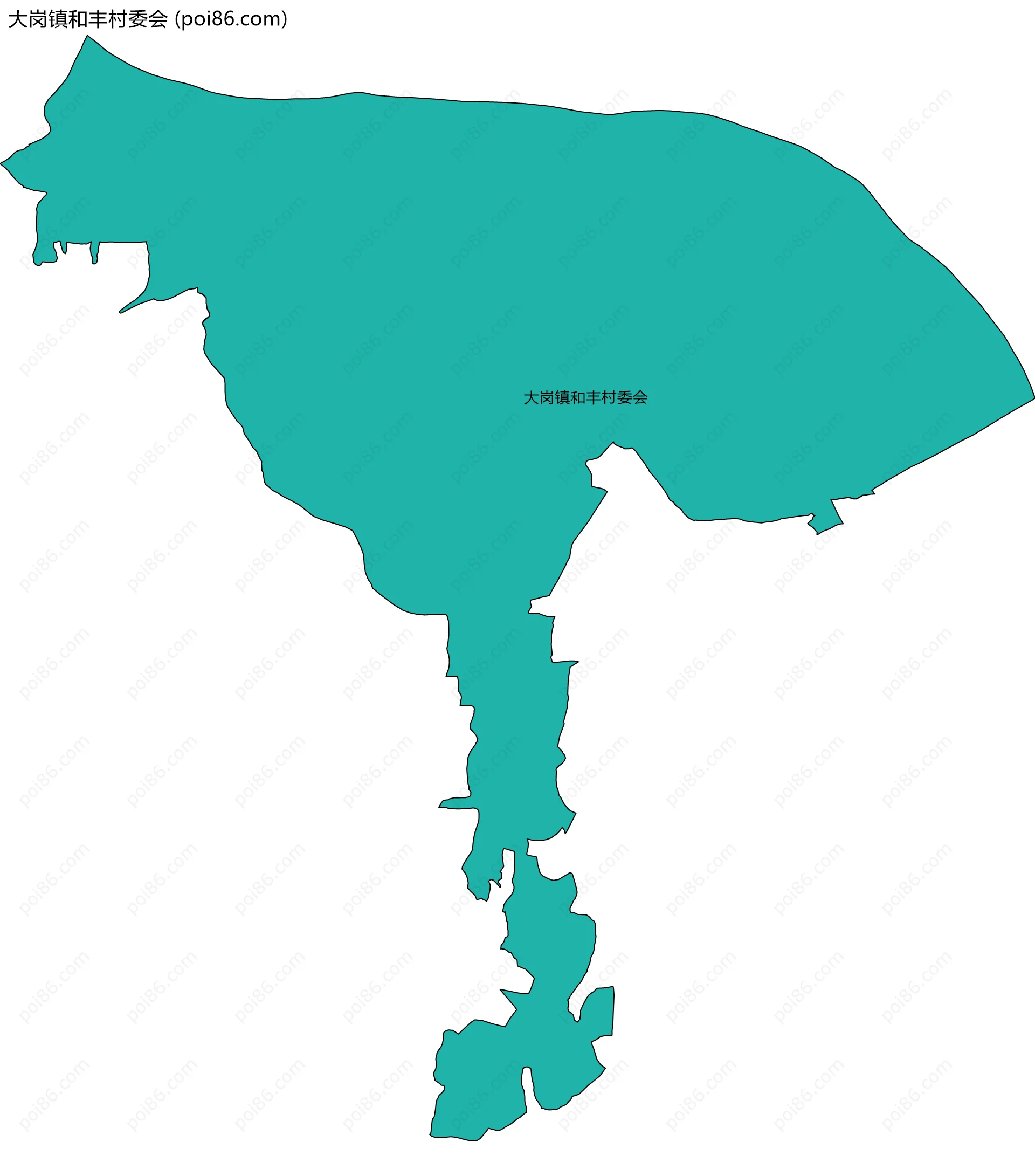 大岗镇和丰村委会边界地图