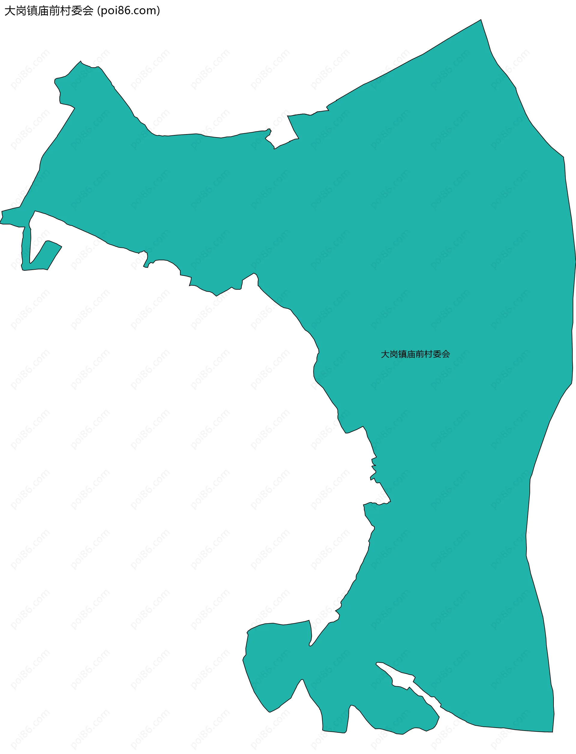 大岗镇庙前村委会边界地图